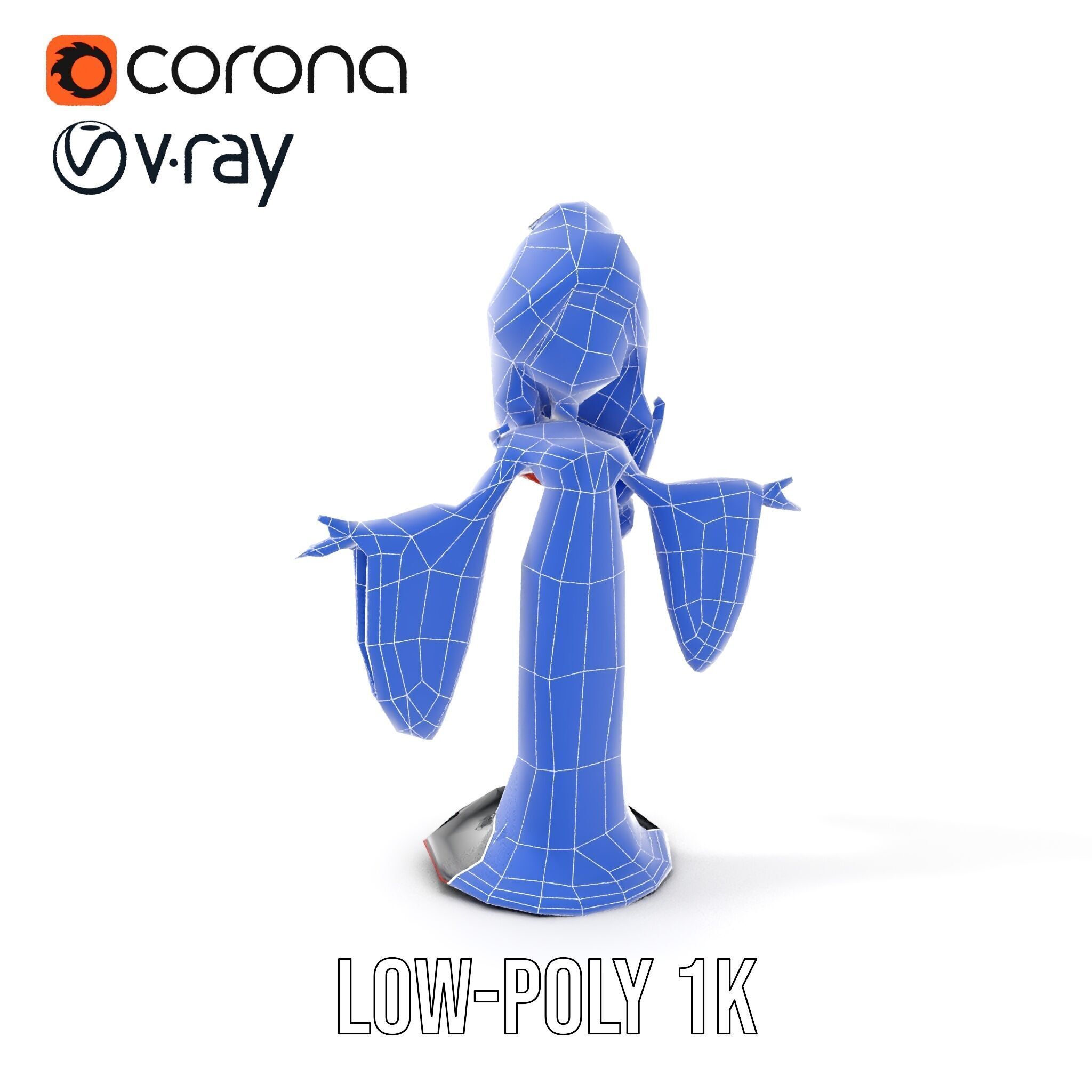 Gothic Princess D Model  Rigged and Animated Character Low-poly 3D model_17