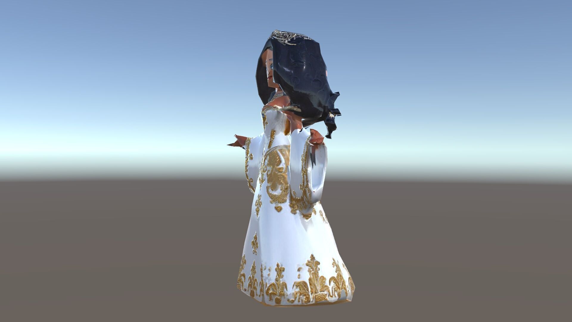 Elegant Princess Character Model  Rigged and Animated Low-poly 3D model_34
