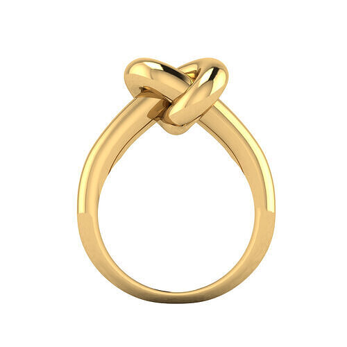 Gold Knot Ring-Elegant 3D Model-EU Size 54-70k Polygons-360 View 3D print model