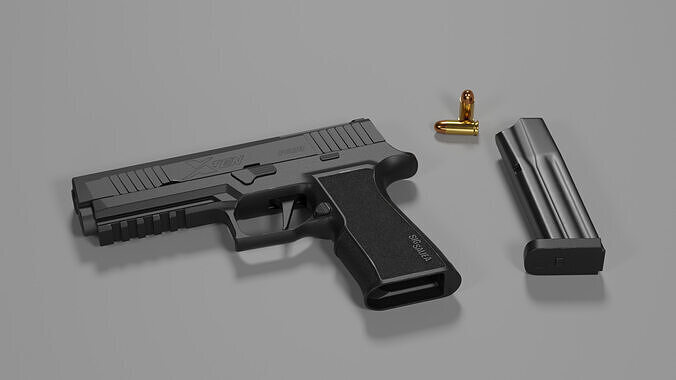 SIG SAUER P320 XTEN - High Poly 3D Handgun Model