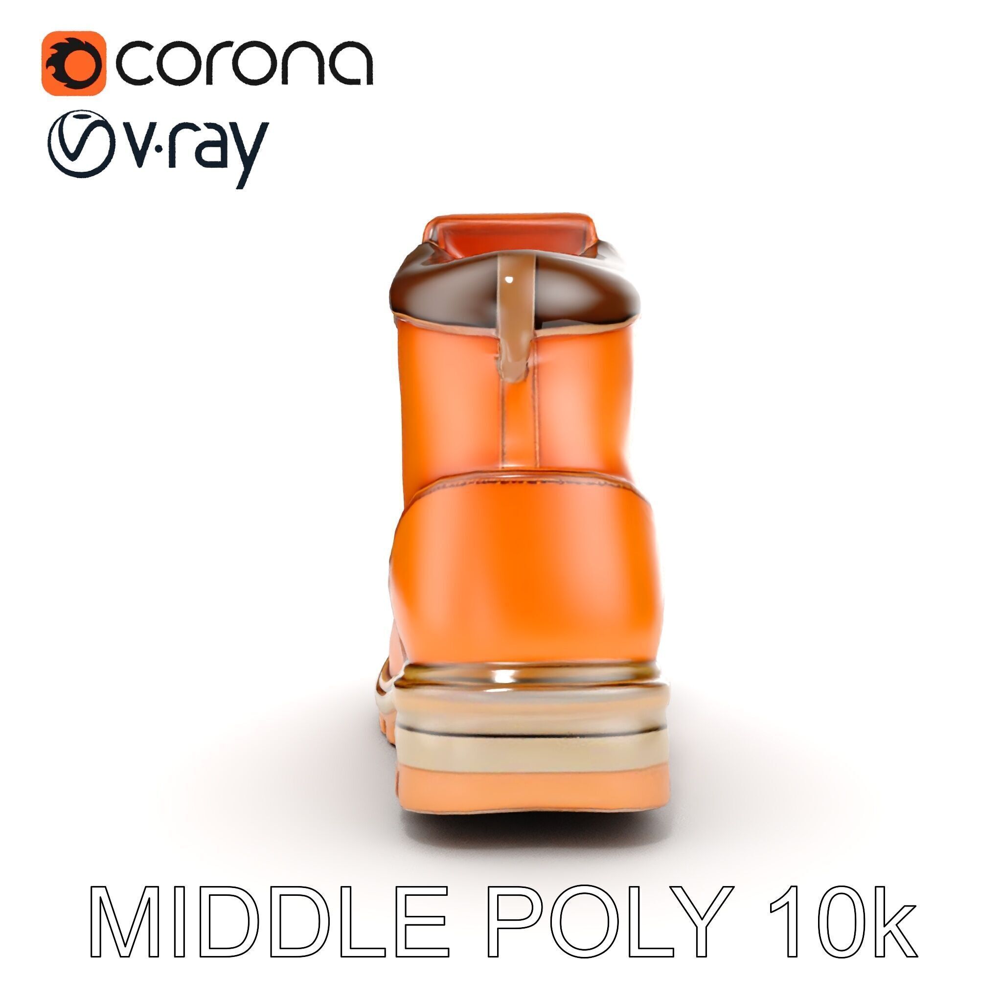 Leather Boot Model Pack with Detailed Textures Low-poly 3D model_30