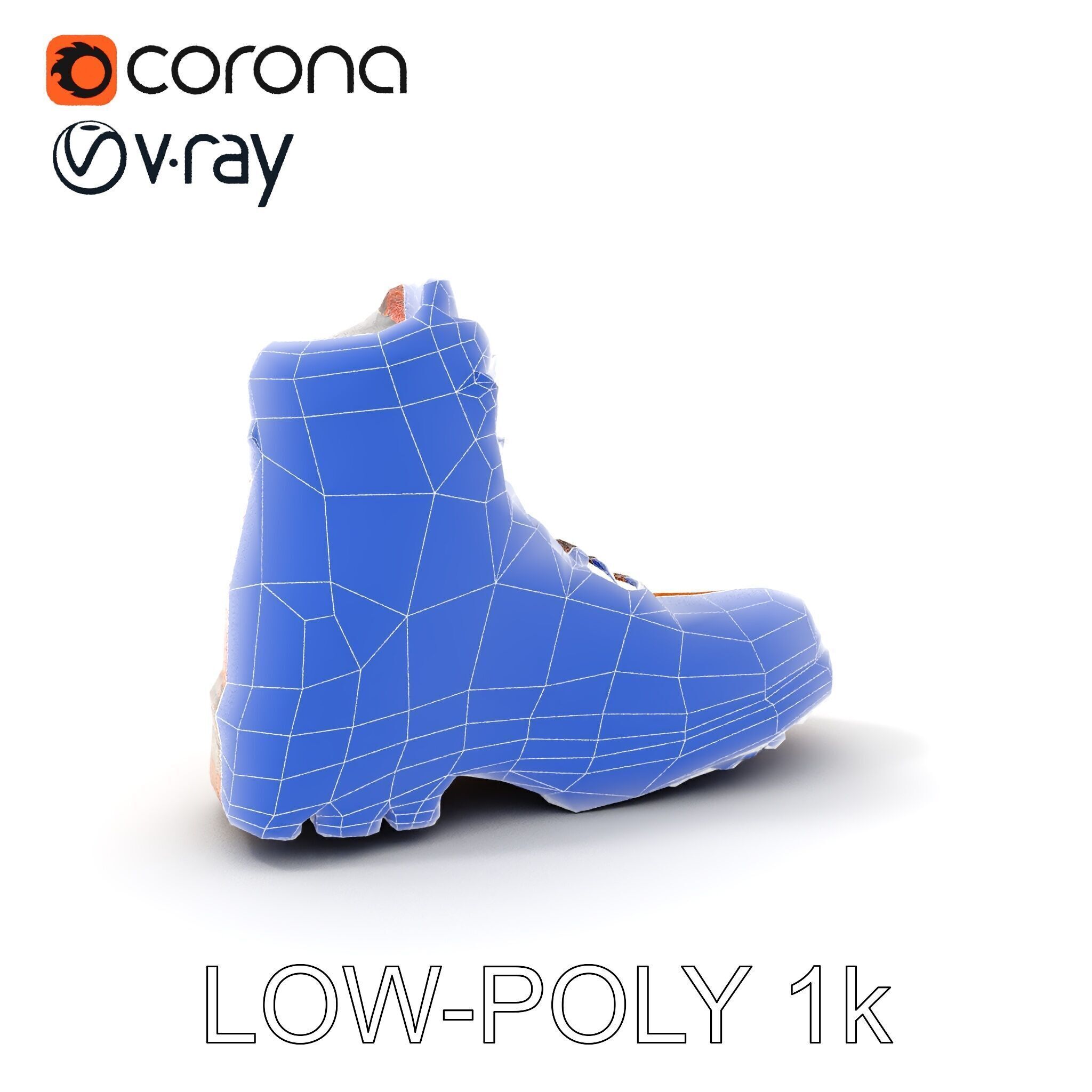 Leather Boot Model Pack with Detailed Textures Low-poly 3D model_25