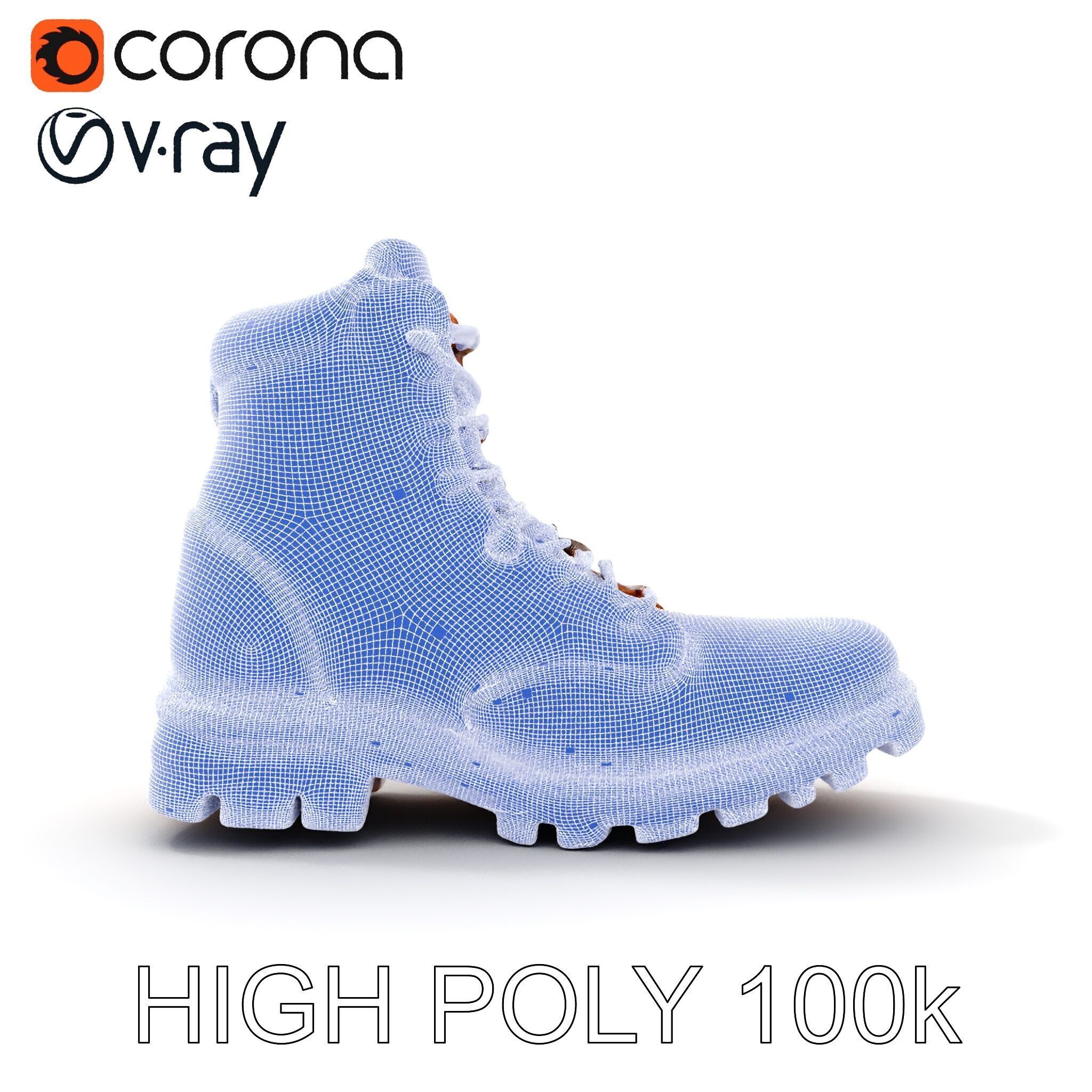 Leather Boot Model Pack with Detailed Textures Low-poly 3D model_35