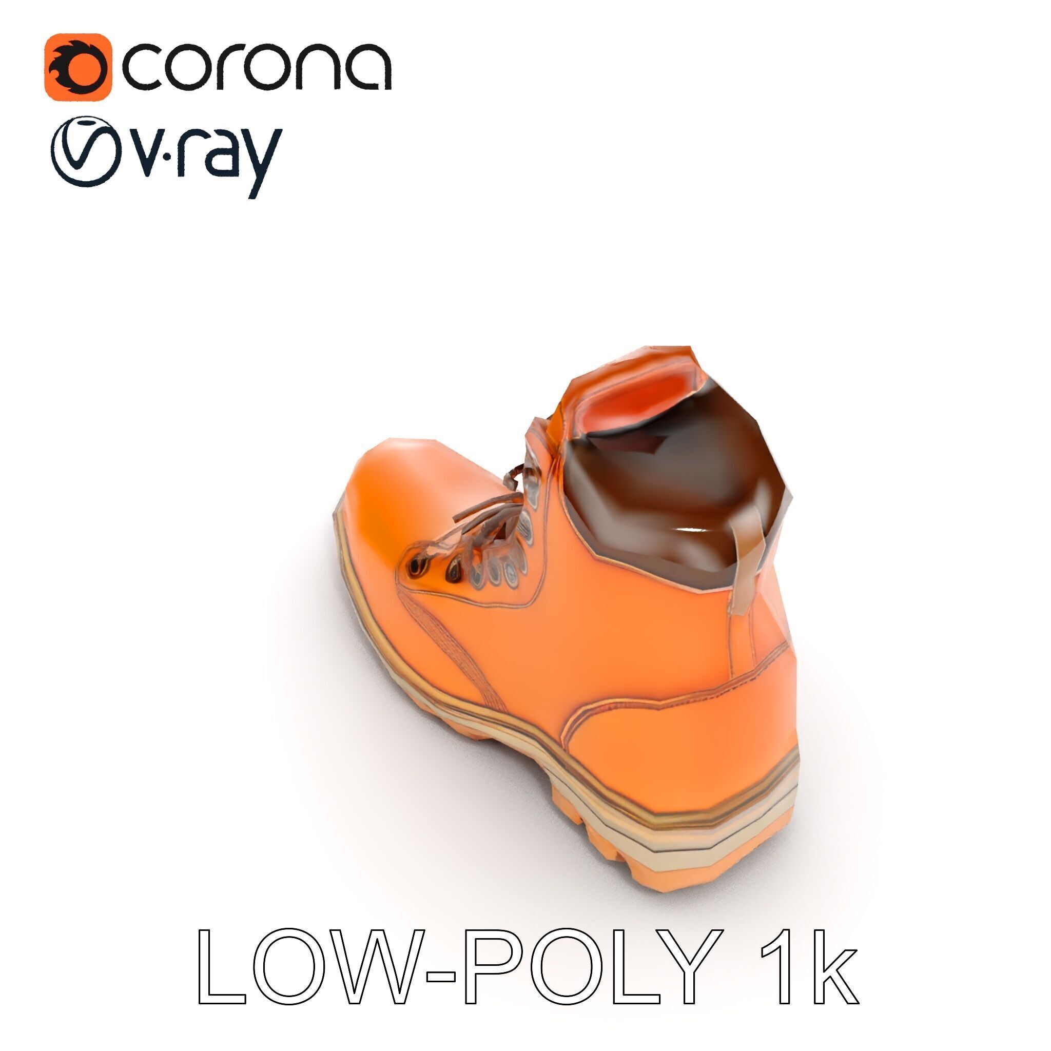 Leather Boot Model Pack with Detailed Textures Low-poly 3D model_13