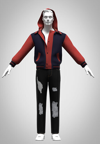 mens versity jacket Low-poly 3D model
