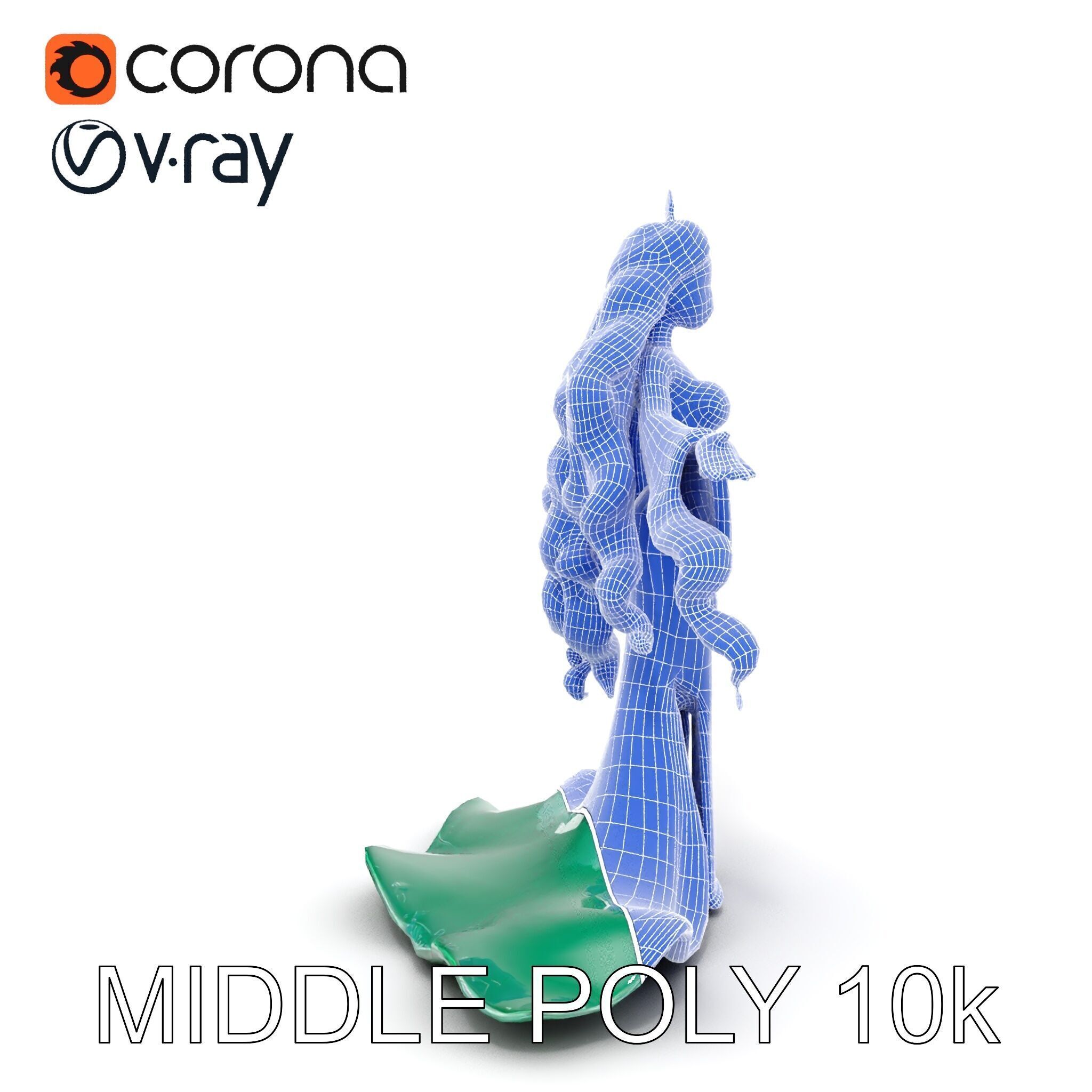 Elegant Princess Character Rigged and Animated for Games Low-poly 3D model_36