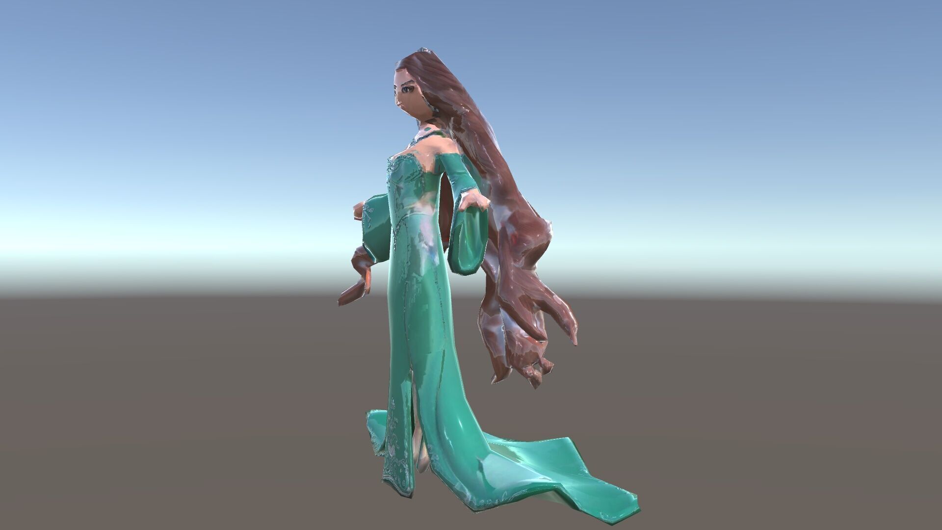 Elegant Princess Character Rigged and Animated for Games Low-poly 3D model_34