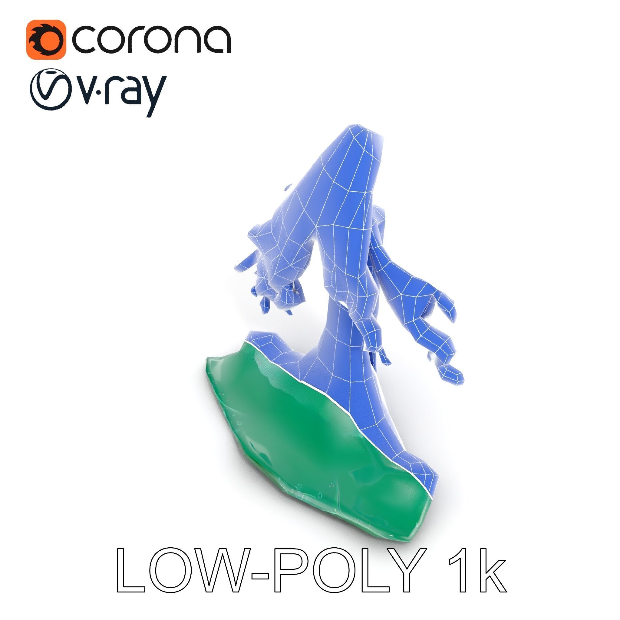 Elegant Princess Character Rigged and Animated for Games Low-poly 3D model_26