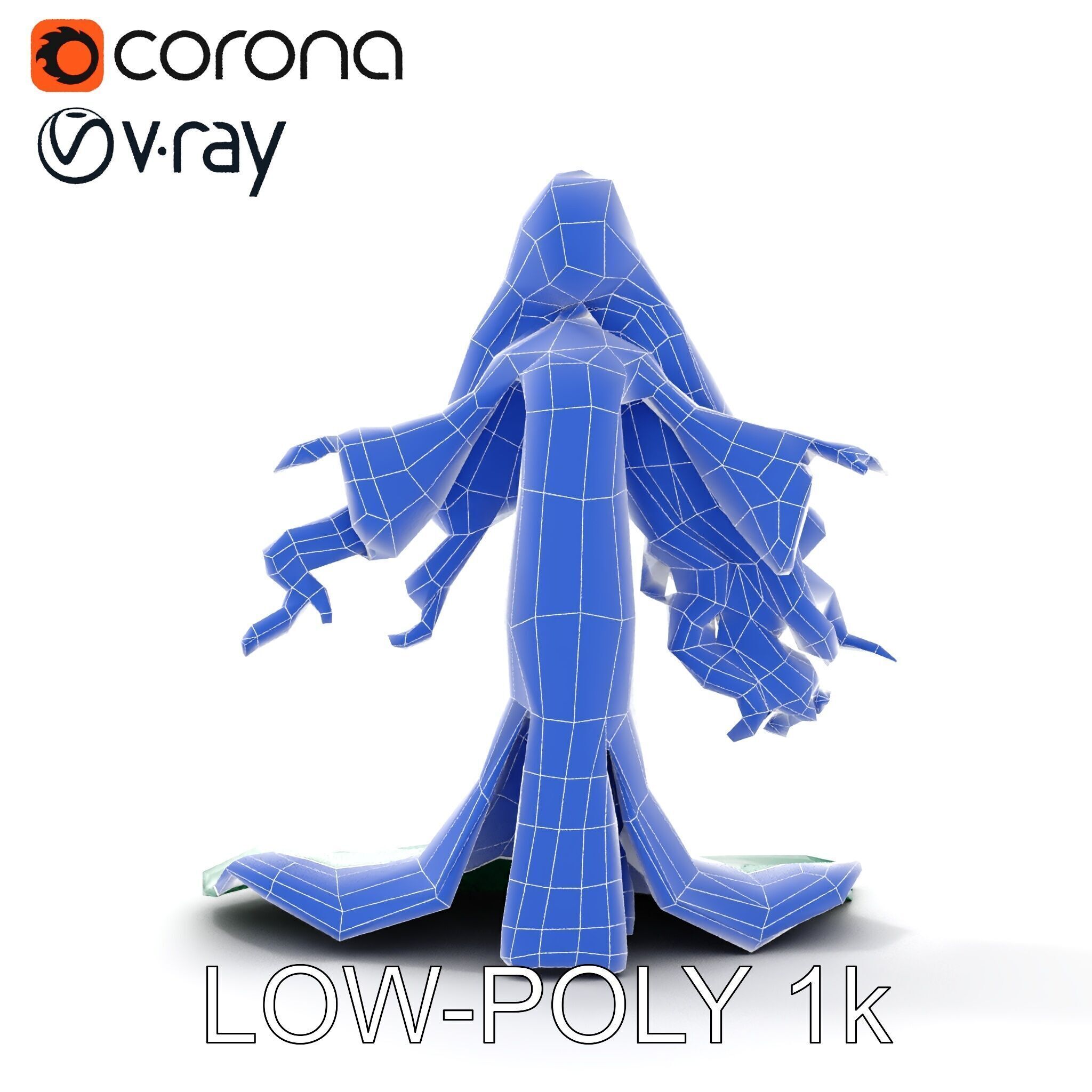 Elegant Princess Character Rigged and Animated for Games Low-poly 3D model_28