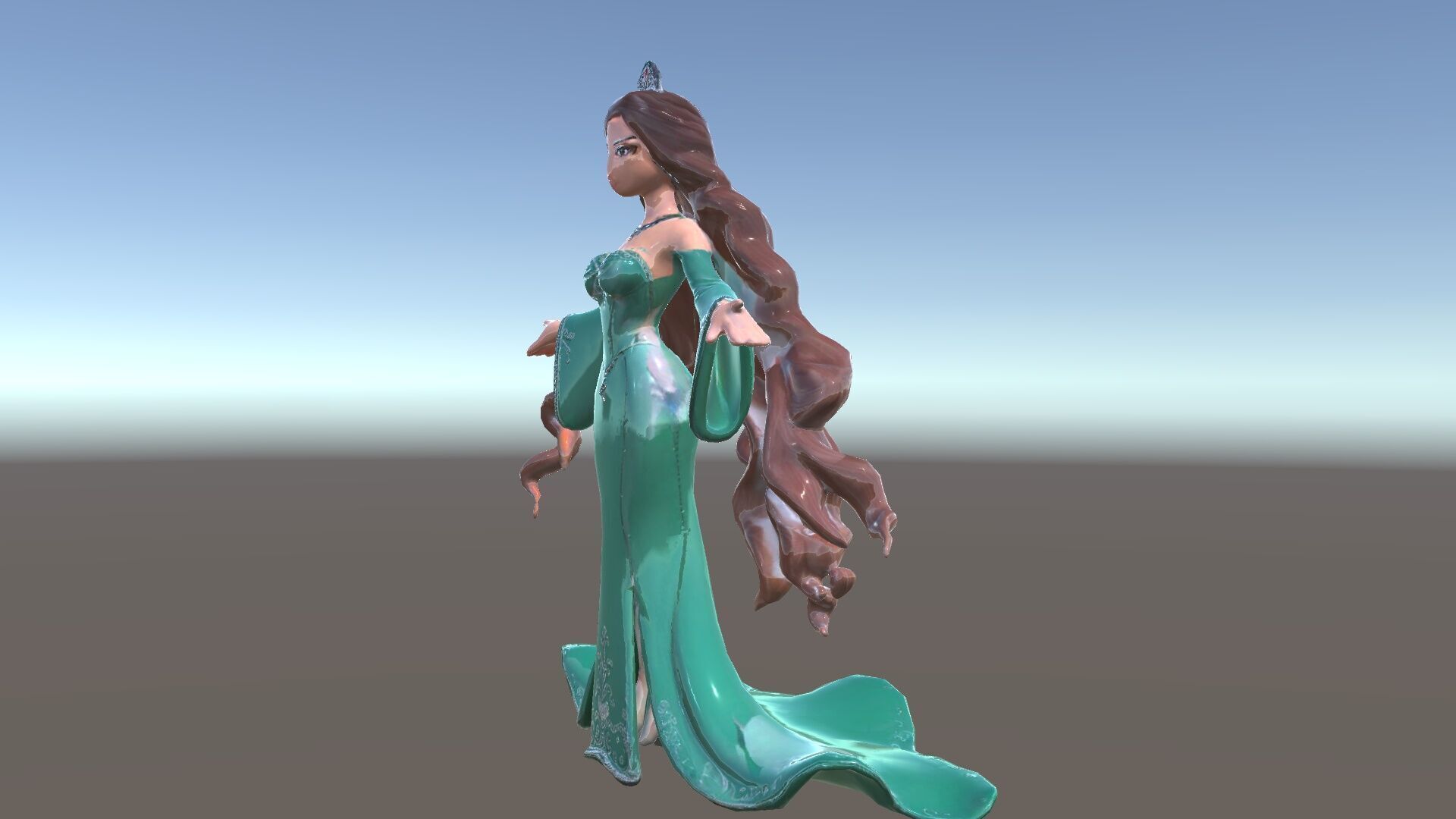 Elegant Princess Character Rigged and Animated for Games Low-poly 3D model_37
