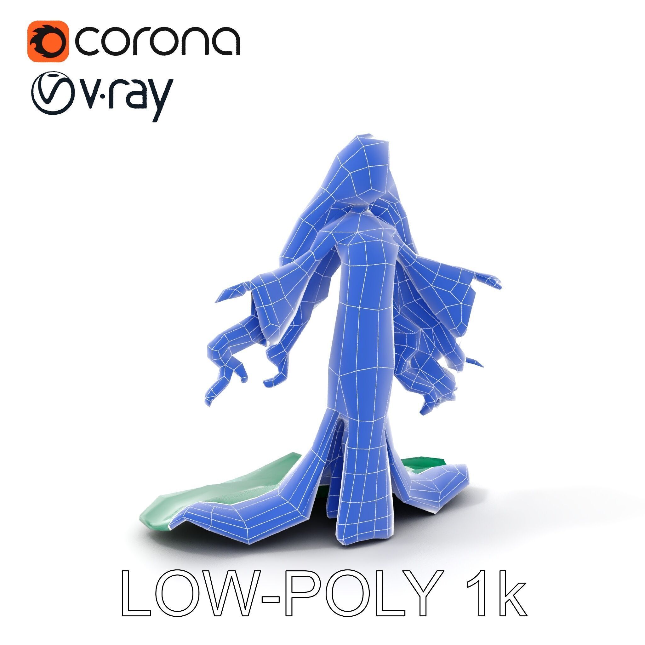 Elegant Princess Character Rigged and Animated for Games Low-poly 3D model_20