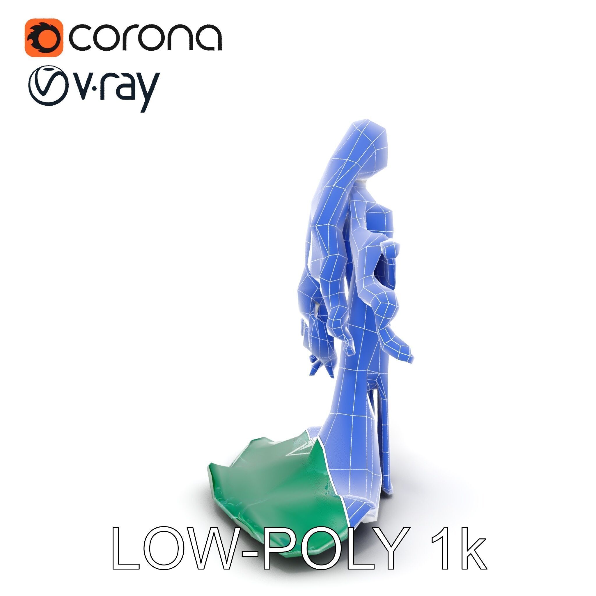 Elegant Princess Character Rigged and Animated for Games Low-poly 3D model_31