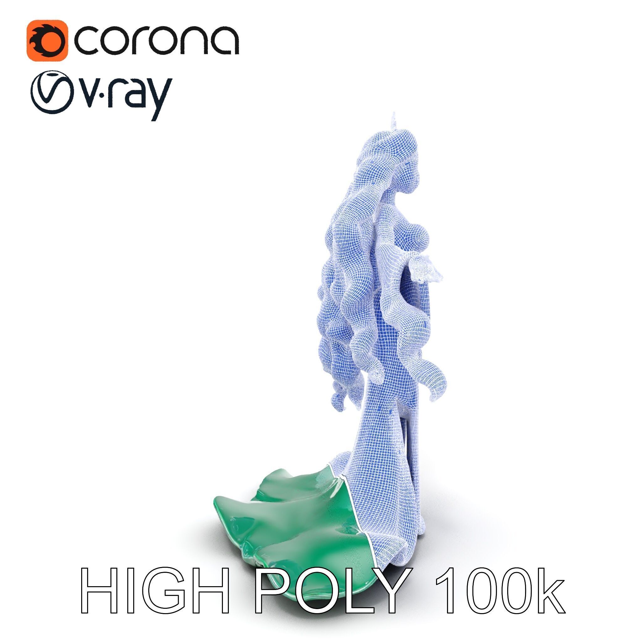 Elegant Princess Character Rigged and Animated for Games Low-poly 3D model_32