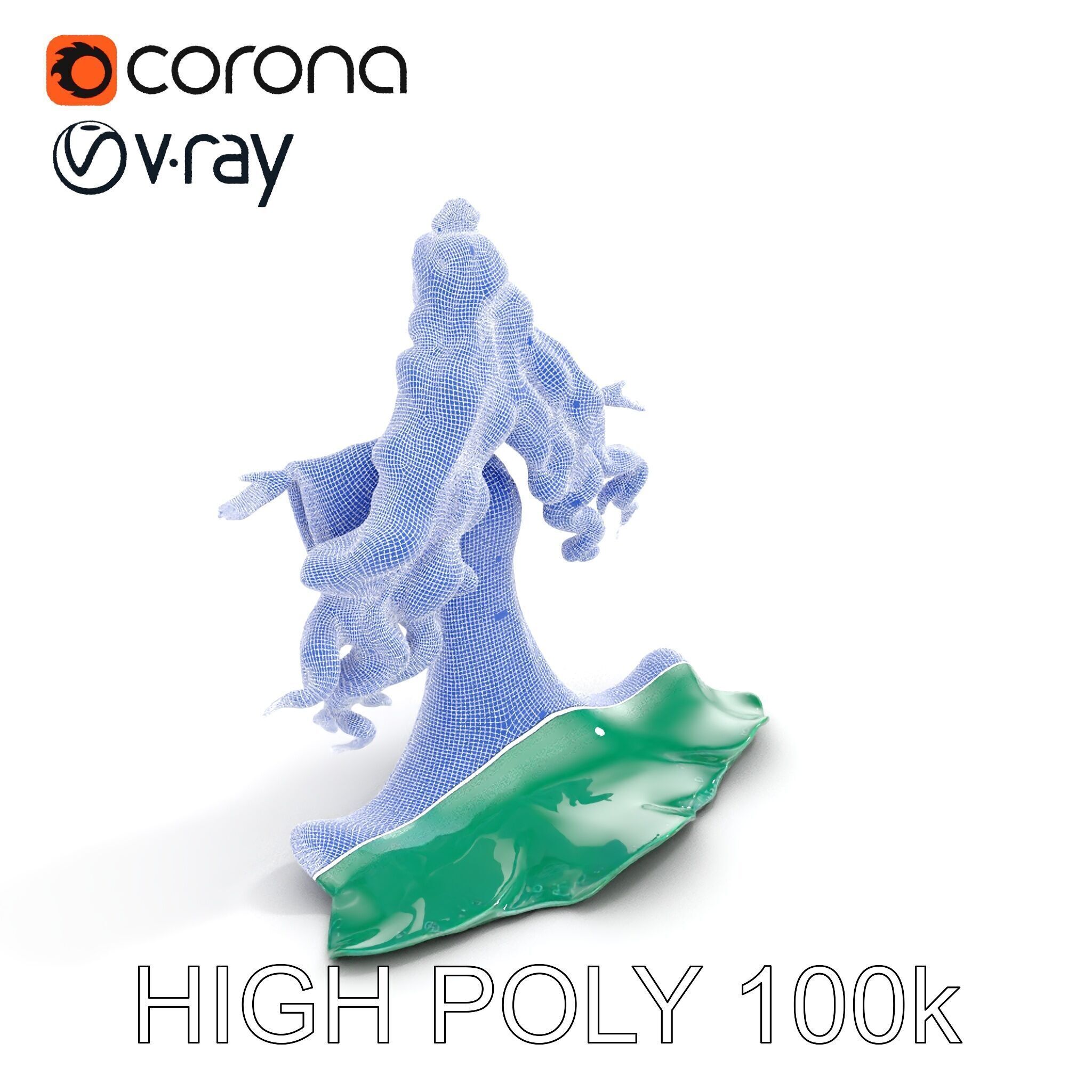 Elegant Princess Character Rigged and Animated for Games Low-poly 3D model_29