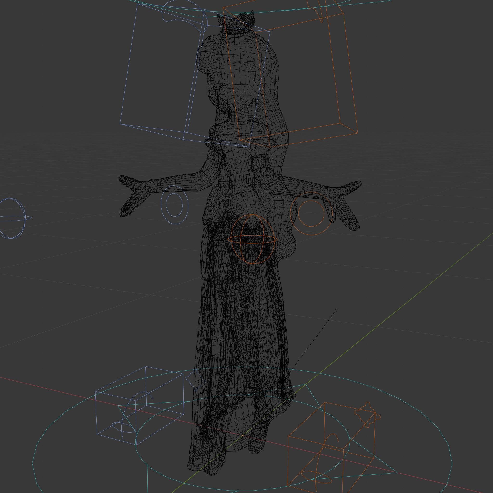 Elegant Princess Character Model Rigged and Animated  Low-poly 3D model_6