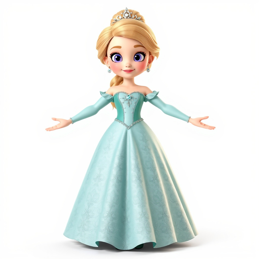 Princess Character Model Rigged and Animated D Model Low-poly 3D model_2