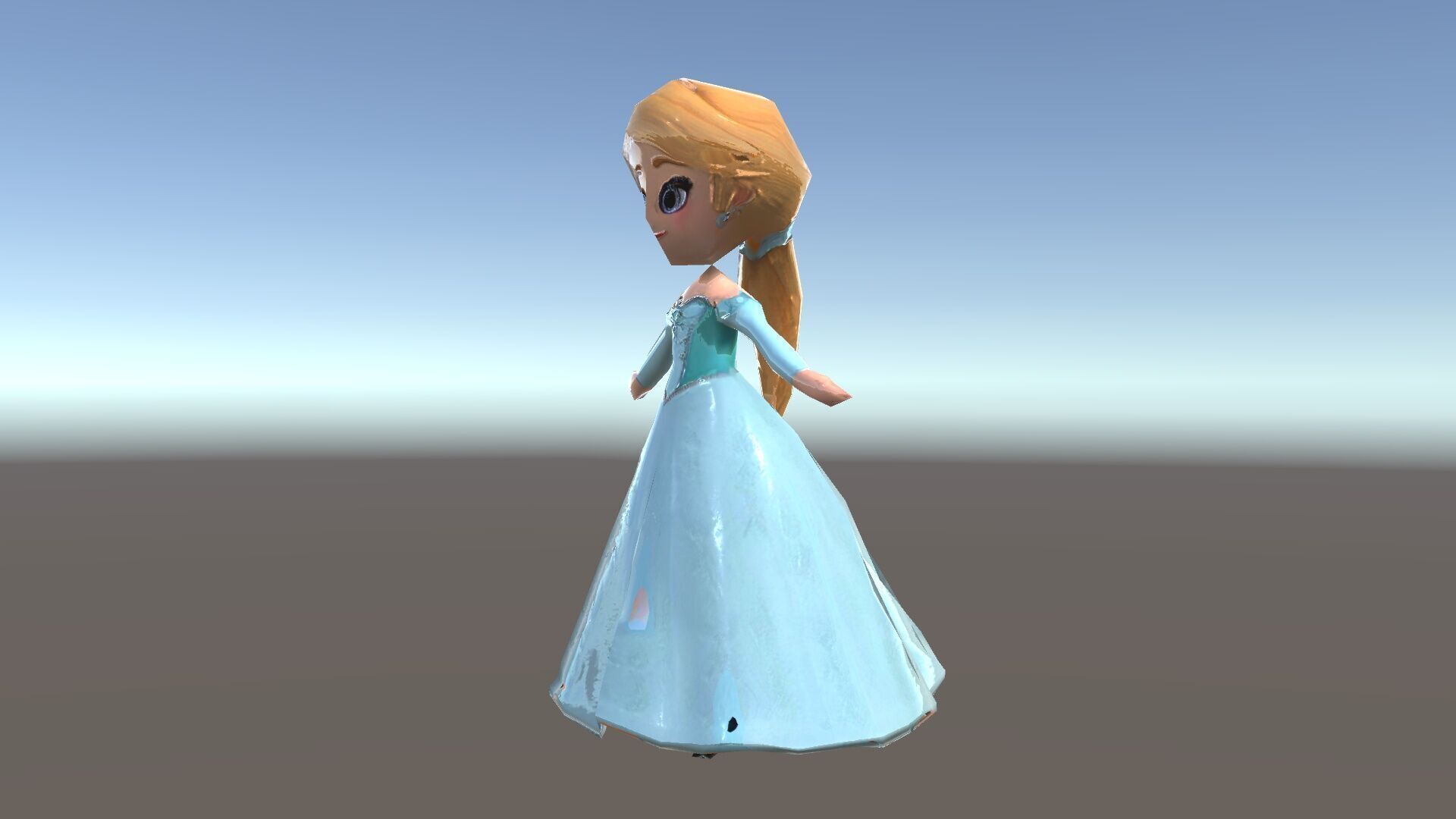 Princess Character Model Rigged and Animated D Model Low-poly 3D model_34