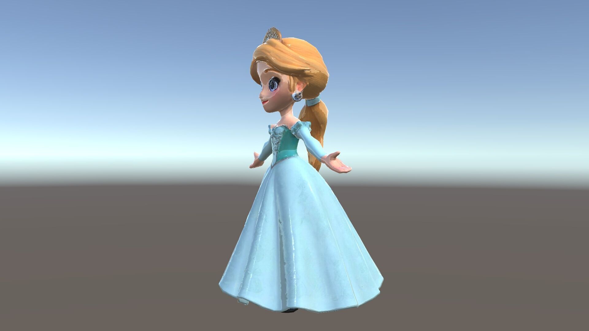 Princess Character Model Rigged and Animated D Model Low-poly 3D model_37