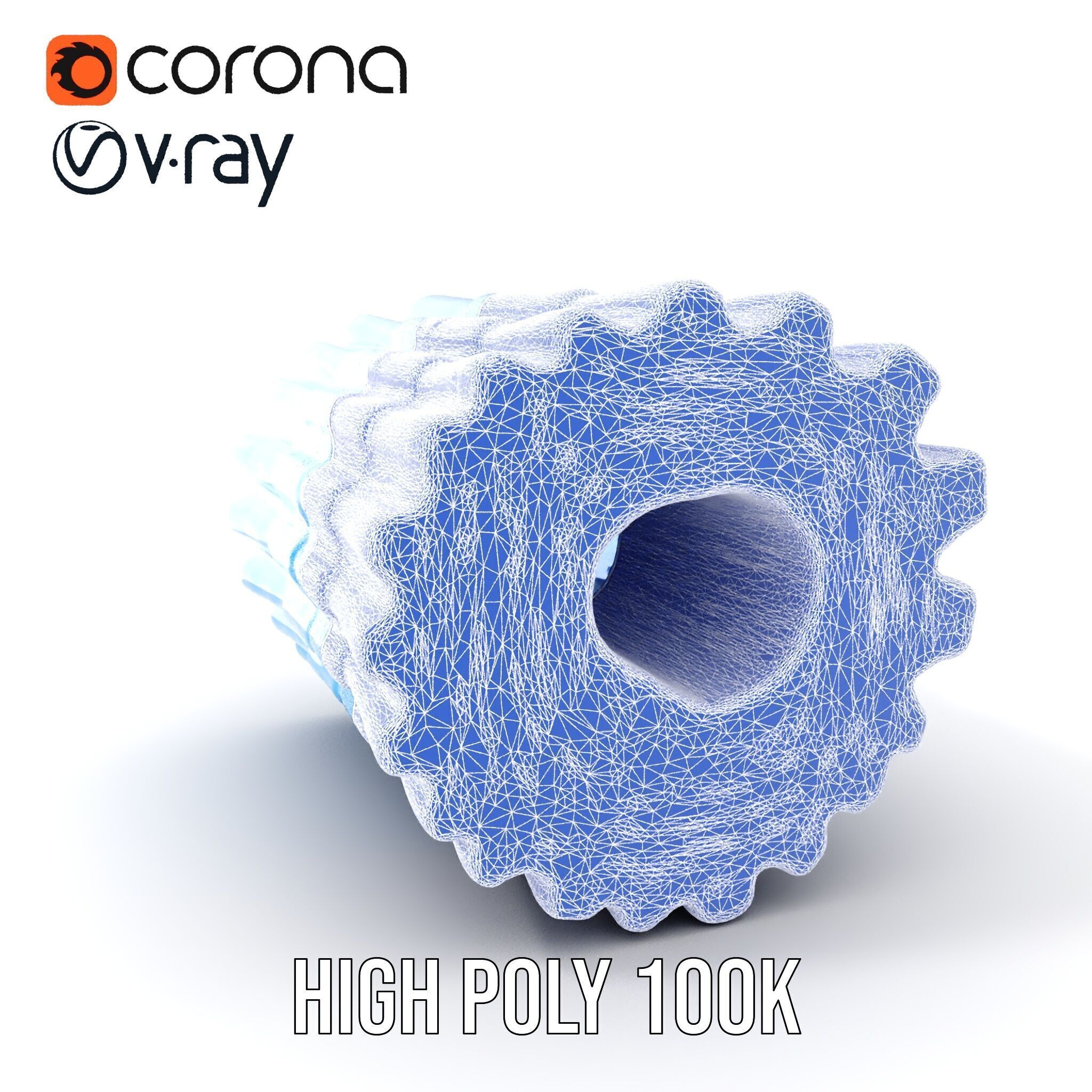 Textured Blue Foam Roller Model Pack Low-poly 3D model_18