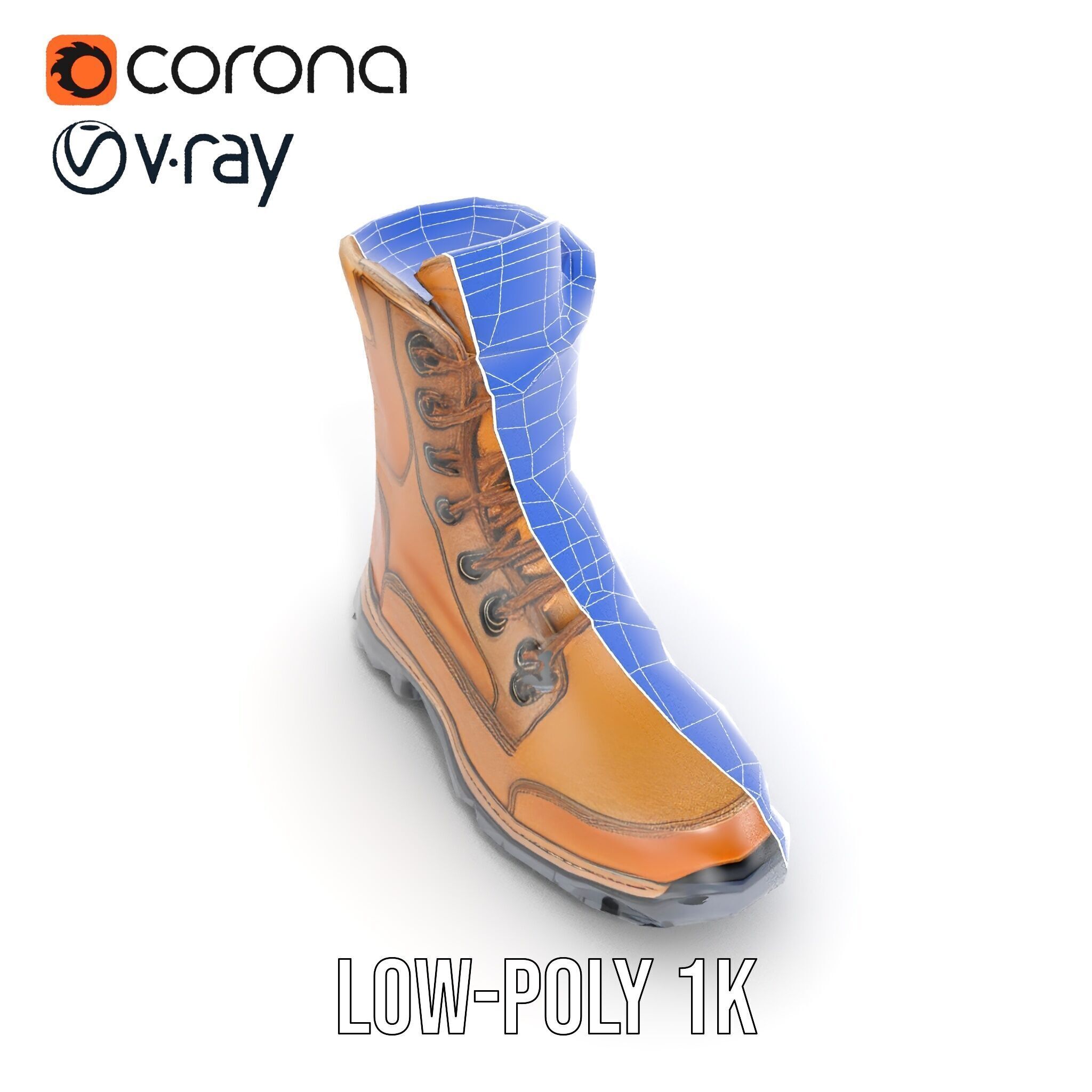 Tactical Boots D Model Pack Low-poly 3D model_18