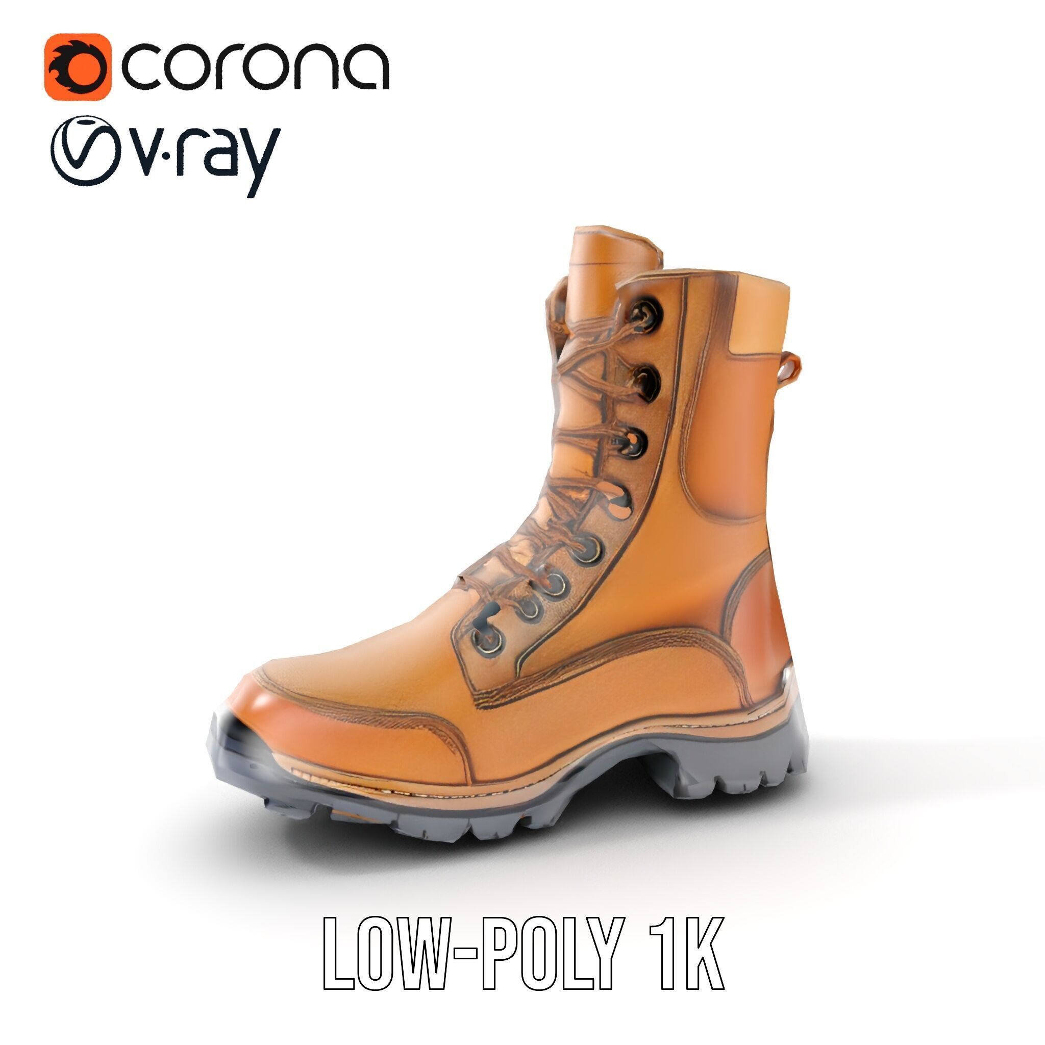 Tactical Boots D Model Pack Low-poly 3D model_7