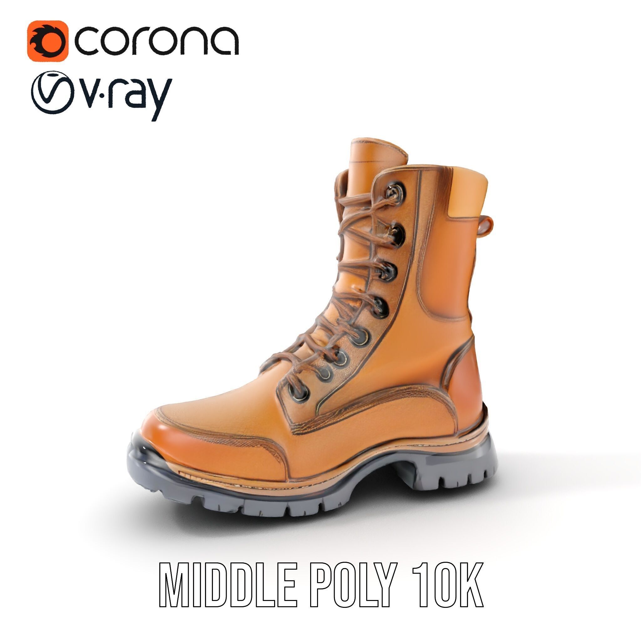 Tactical Boots D Model Pack Low-poly 3D model_6