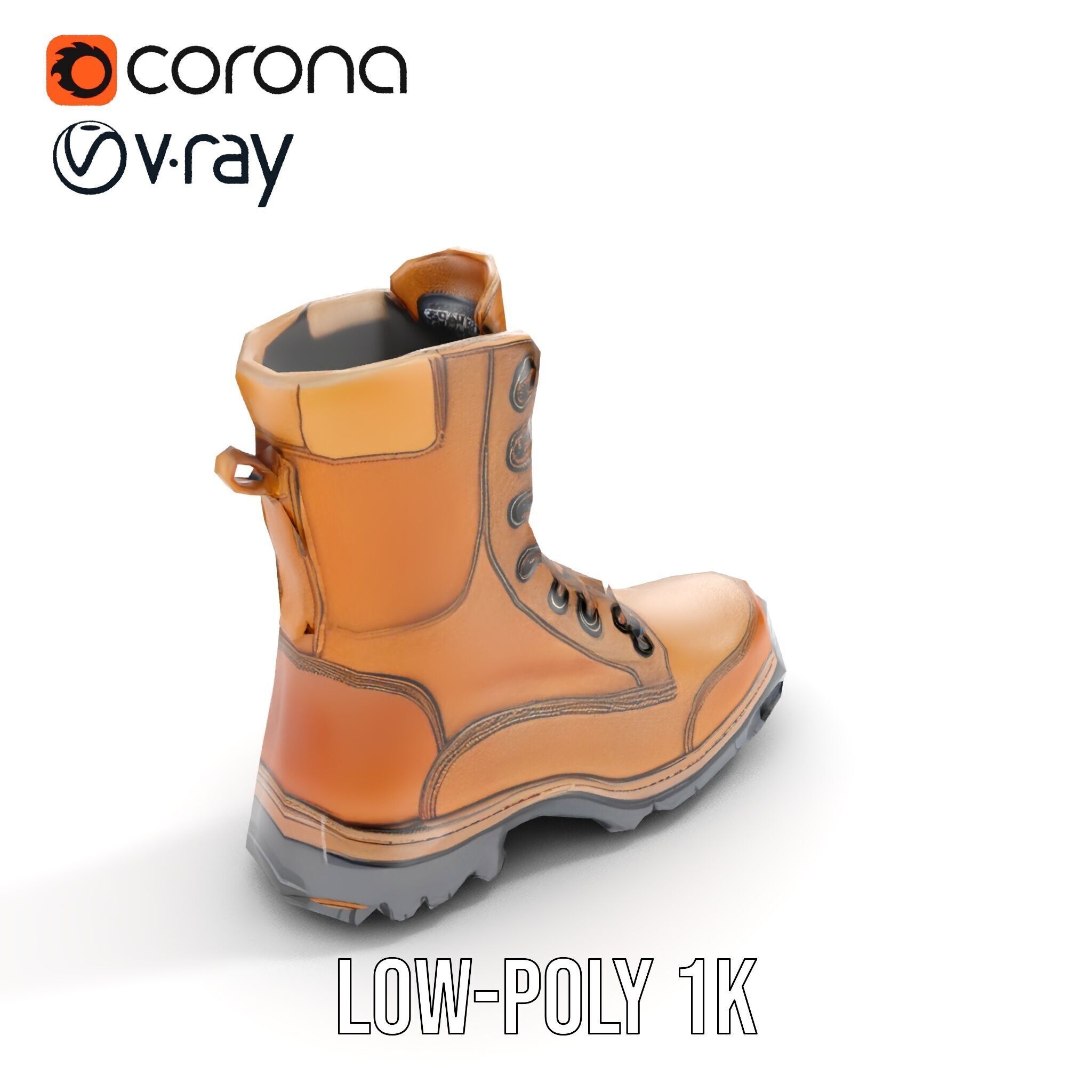 Tactical Boots D Model Pack Low-poly 3D model_9