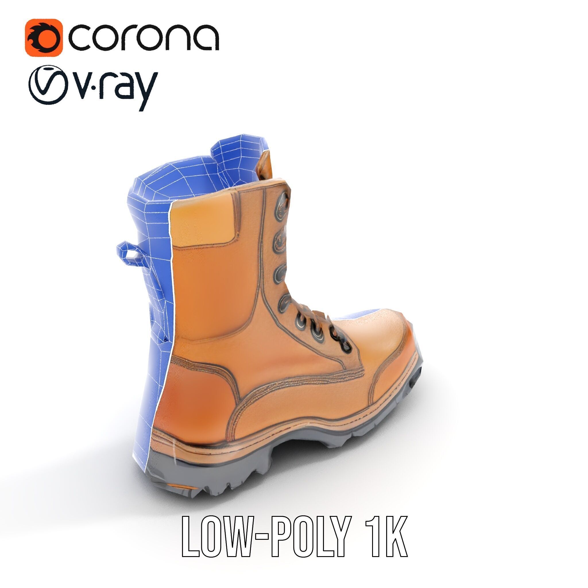 Tactical Boots D Model Pack Low-poly 3D model_31