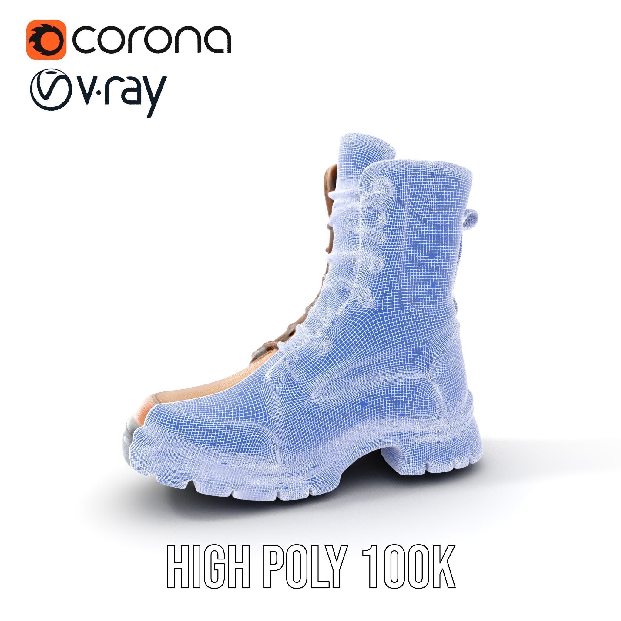 Tactical Boots D Model Pack Low-poly 3D model_4