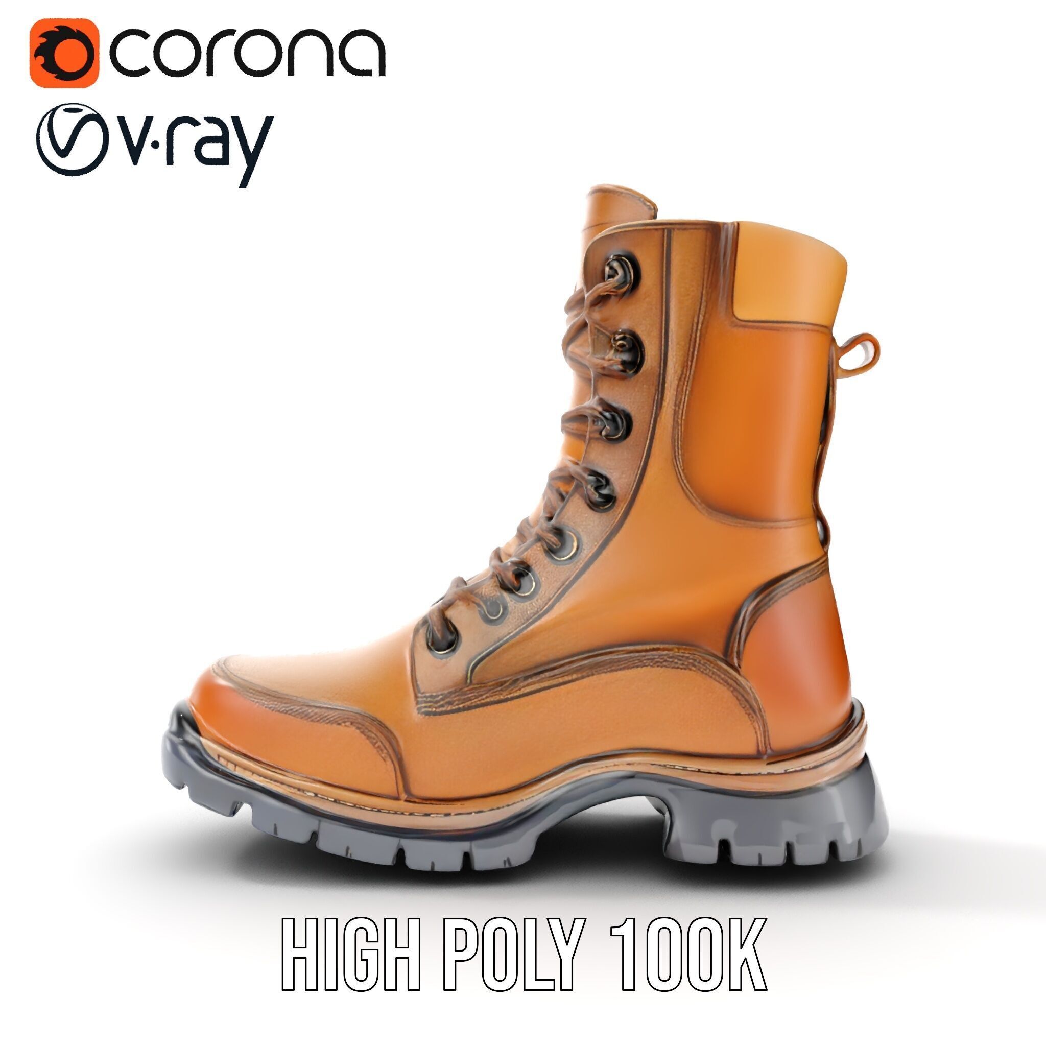 Tactical Boots D Model Pack Low-poly 3D model_16