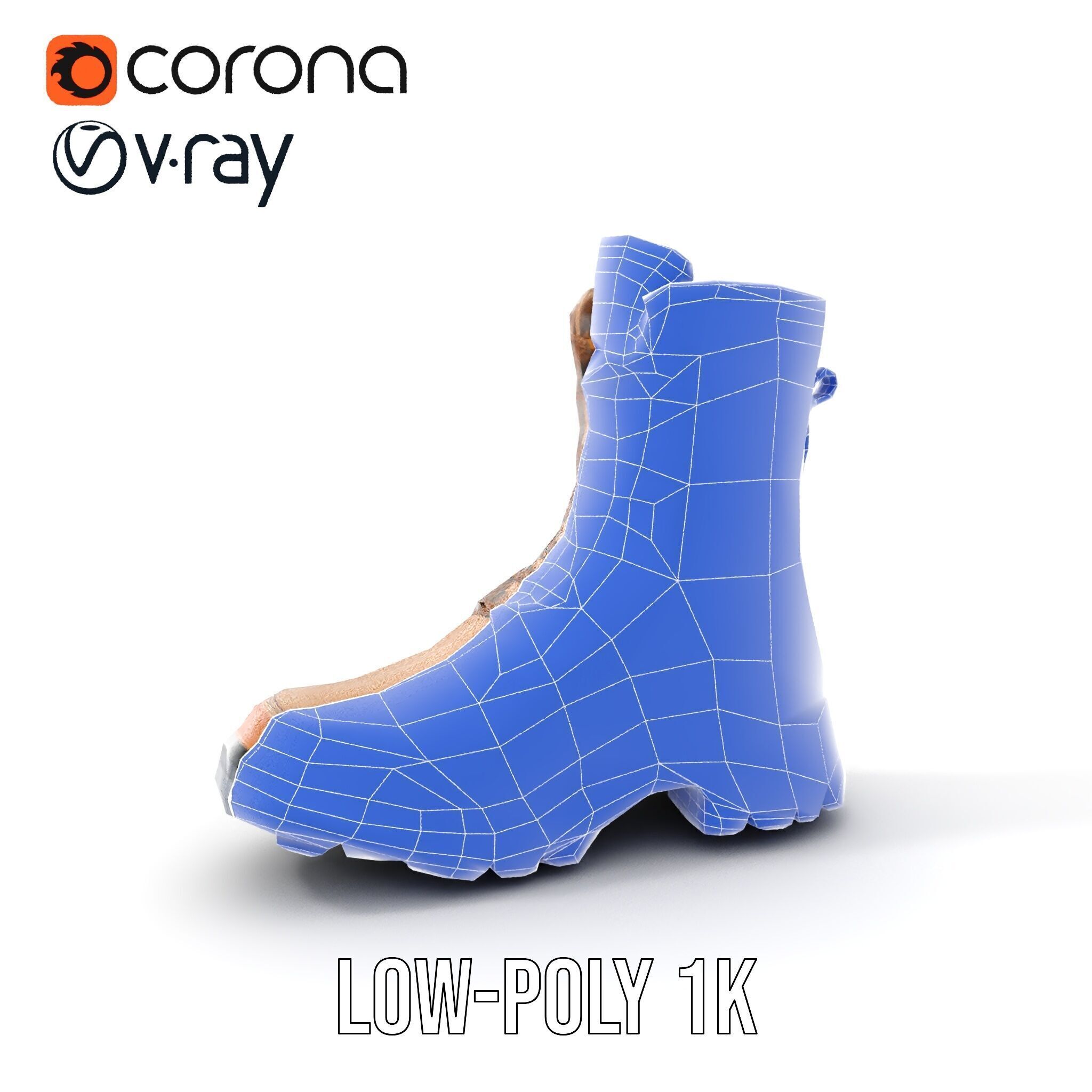 Tactical Boots D Model Pack Low-poly 3D model_15