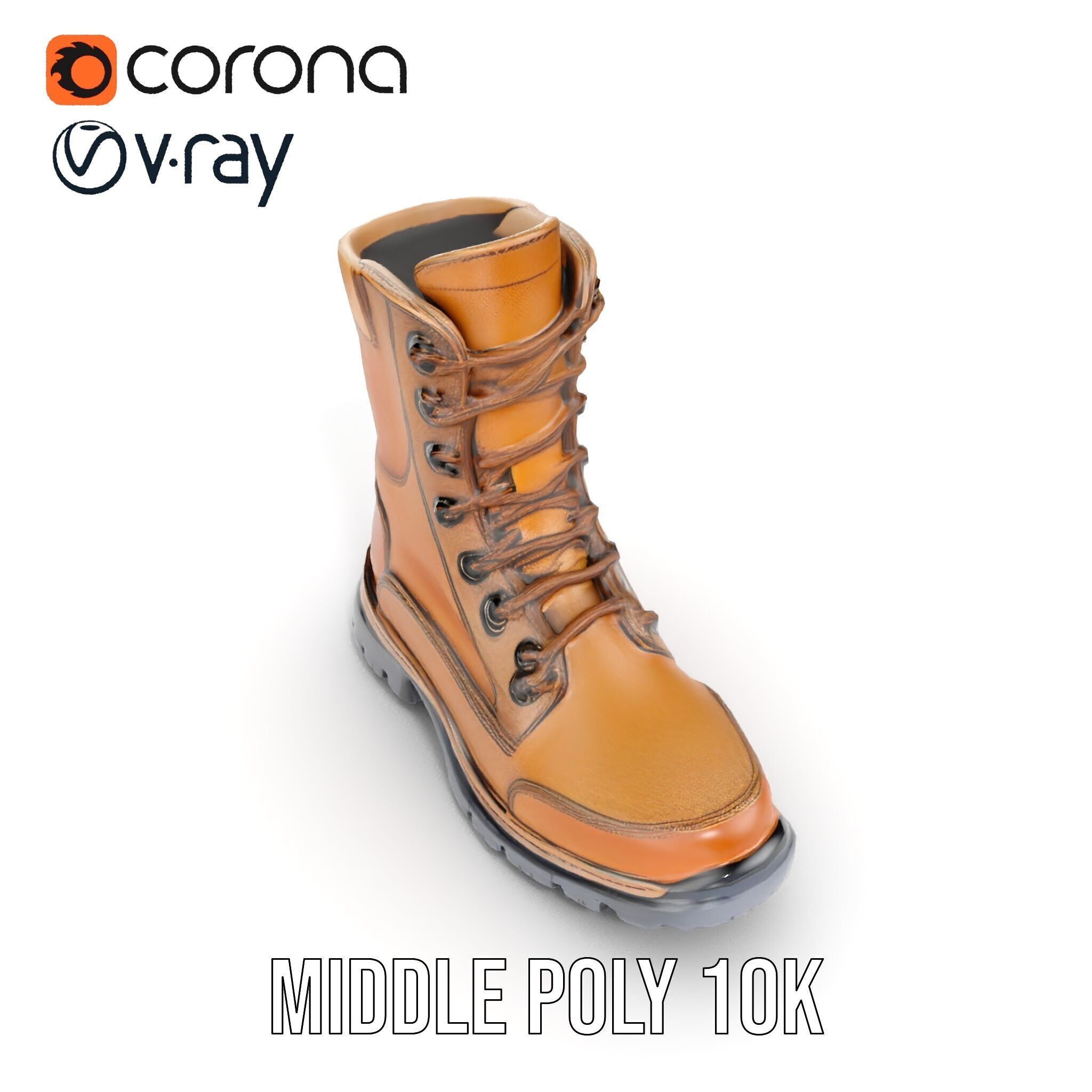 Tactical Boots D Model Pack Low-poly 3D model_11