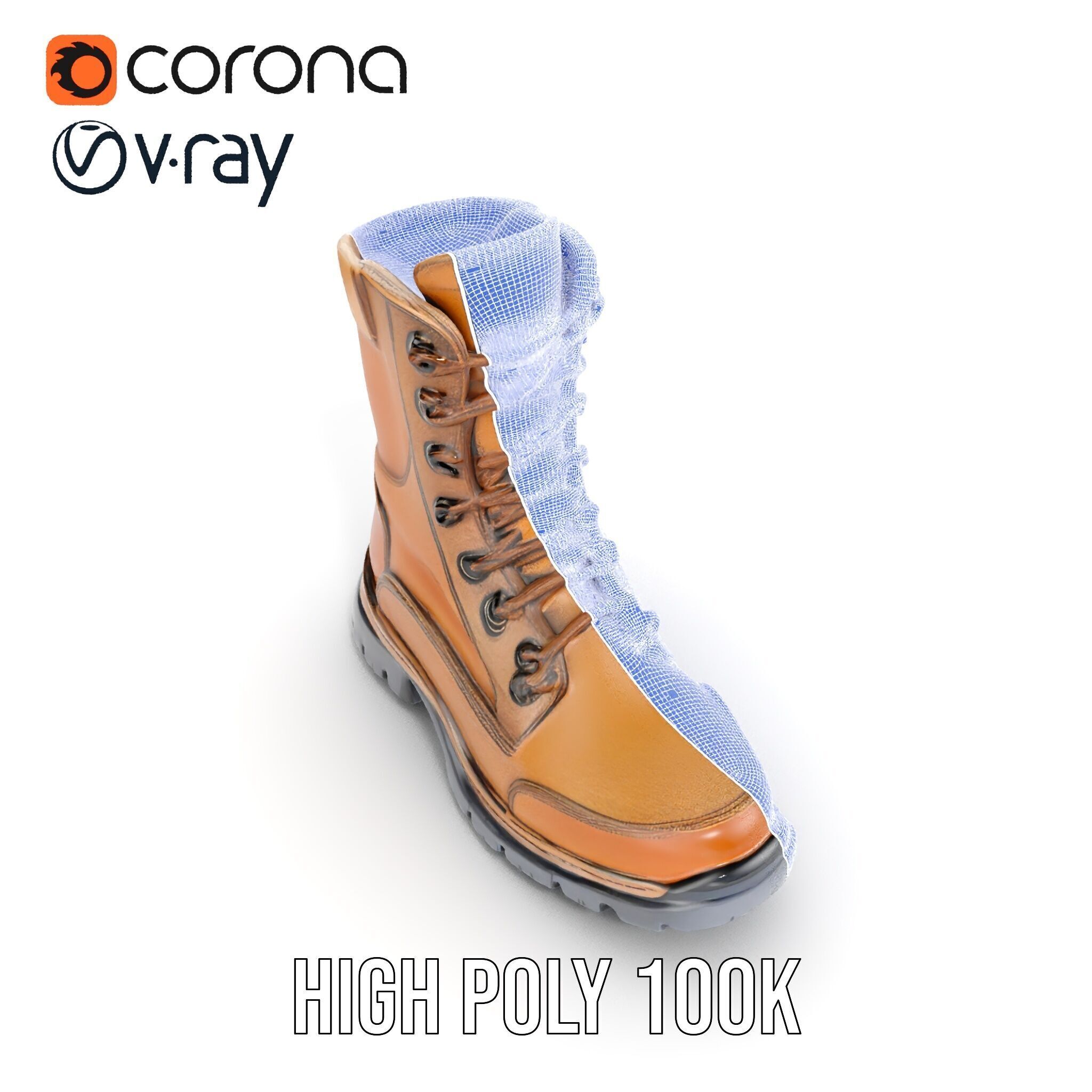 Tactical Boots D Model Pack Low-poly 3D model_19