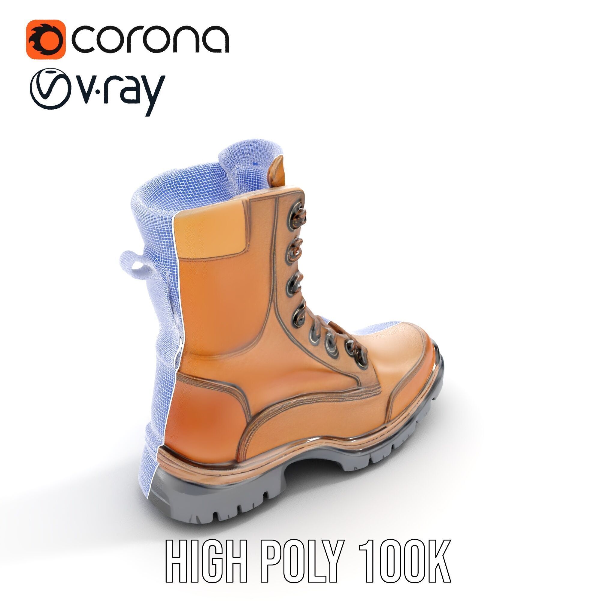Tactical Boots D Model Pack Low-poly 3D model_10