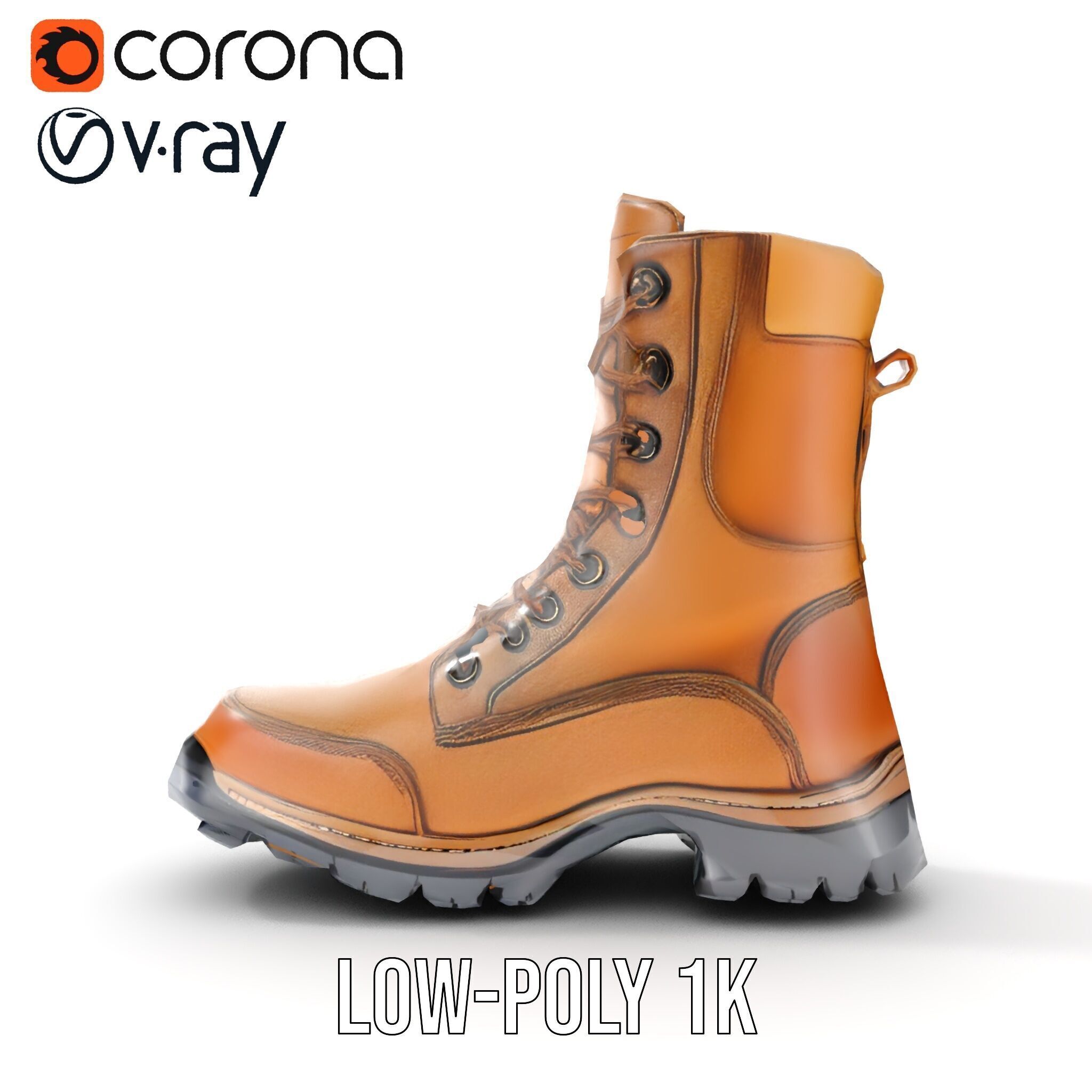 Tactical Boots D Model Pack Low-poly 3D model_21