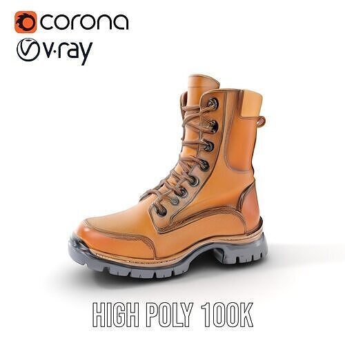 Tactical Boots D Model Pack Low-poly 3D model