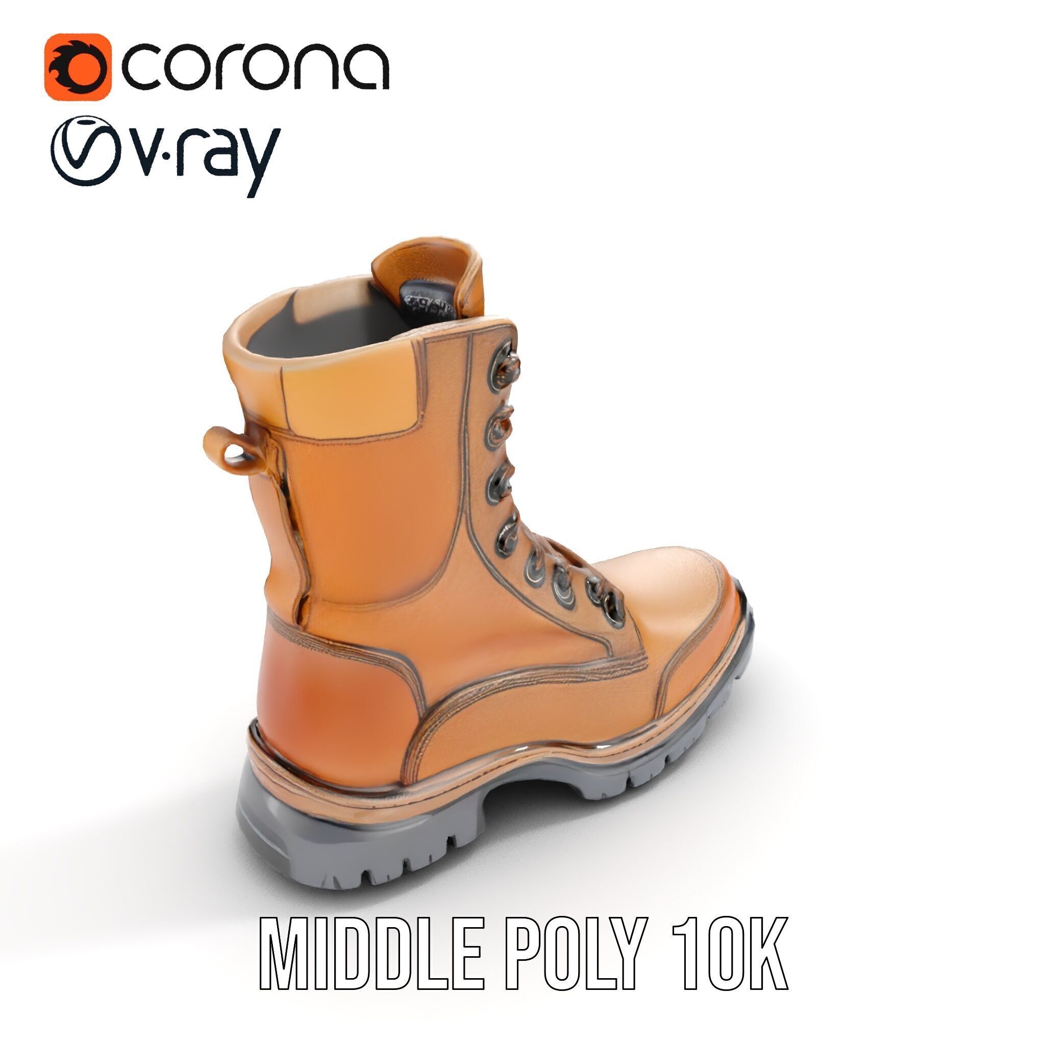Tactical Boots D Model Pack Low-poly 3D model_8
