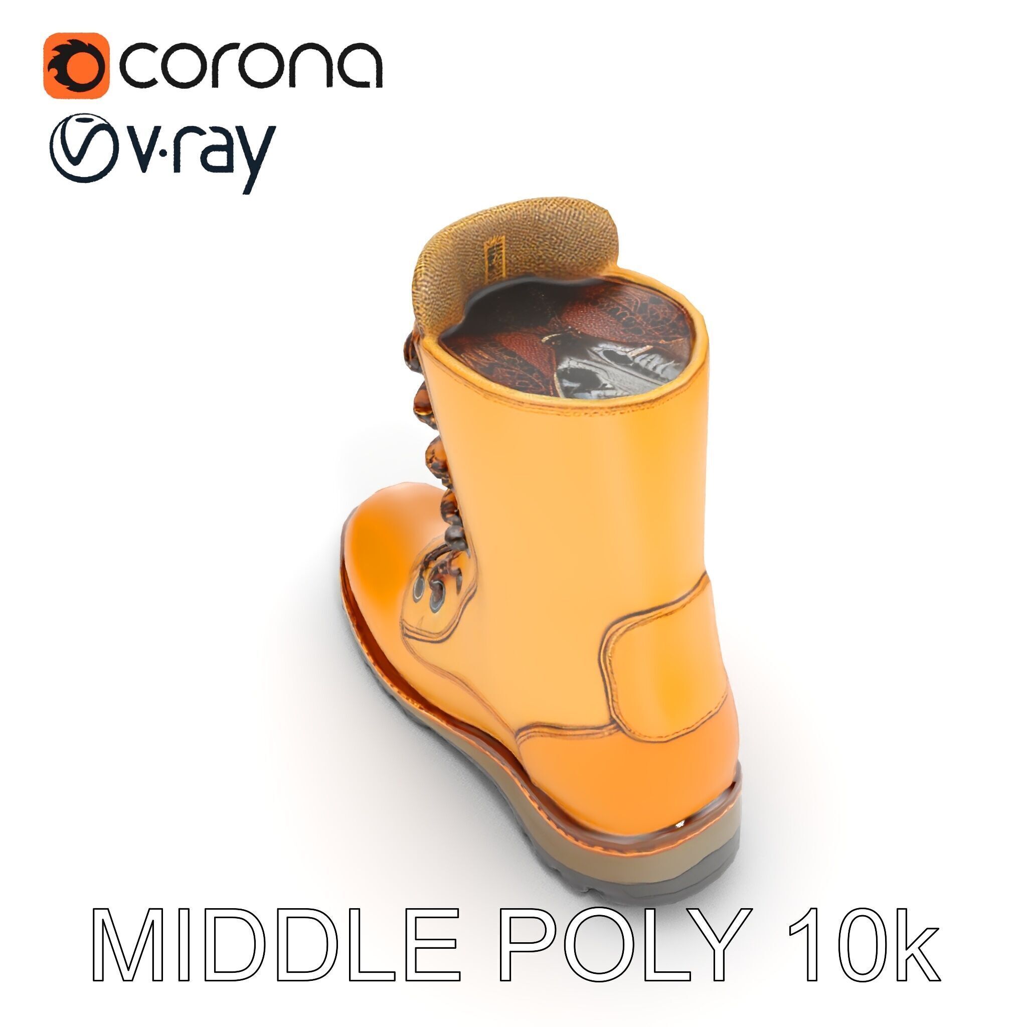 Durable Hiking Boot Model Pack Versatile Outdoor Footwear Low-poly 3D model_24