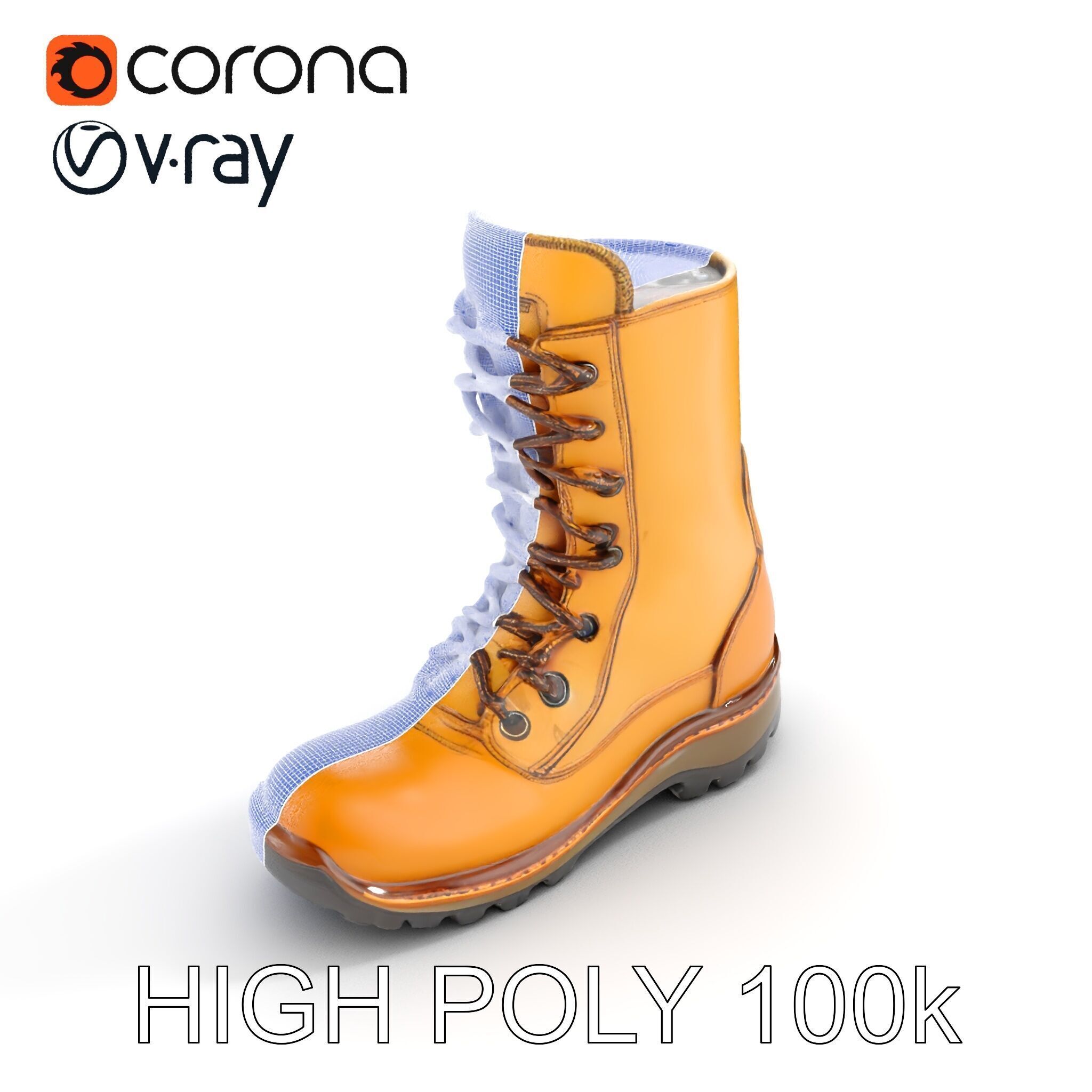Durable Hiking Boot Model Pack Versatile Outdoor Footwear Low-poly 3D model_32
