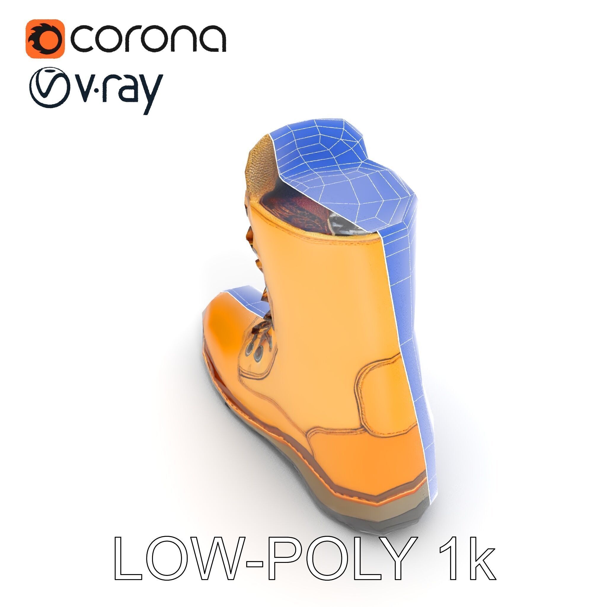 Durable Hiking Boot Model Pack Versatile Outdoor Footwear Low-poly 3D model_18