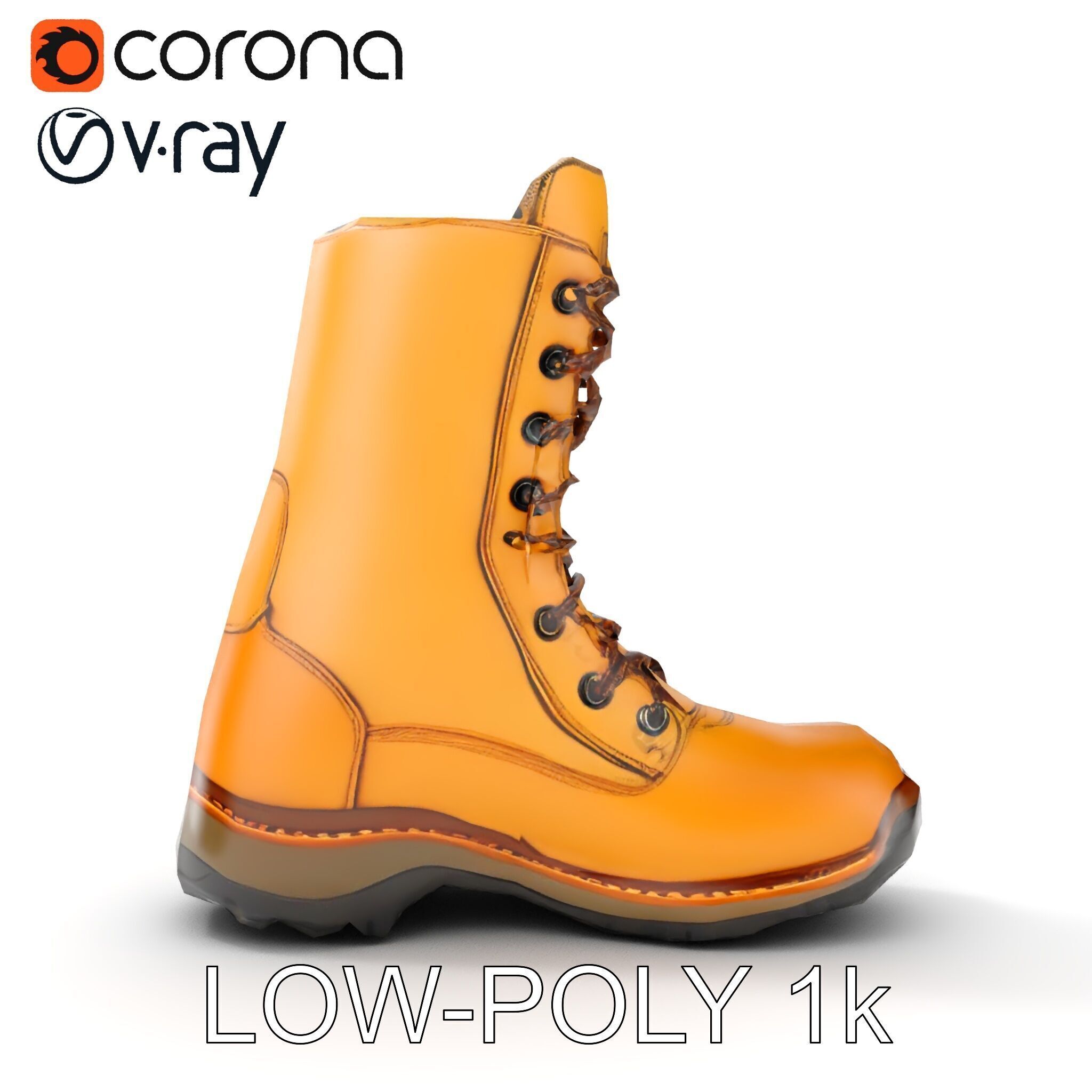 Durable Hiking Boot Model Pack Versatile Outdoor Footwear Low-poly 3D model_25