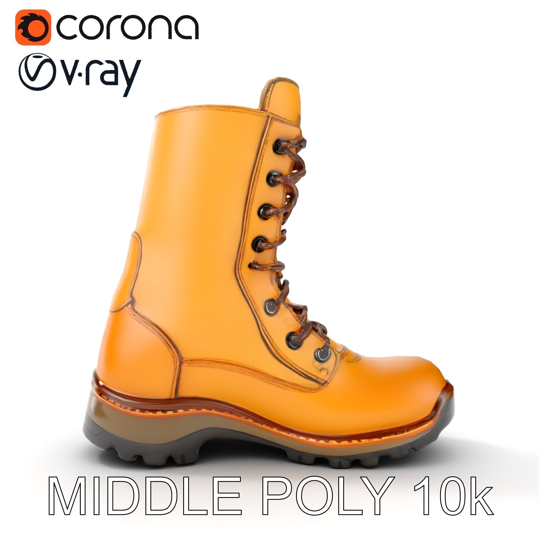 Durable Hiking Boot Model Pack Versatile Outdoor Footwear Low-poly 3D model_17
