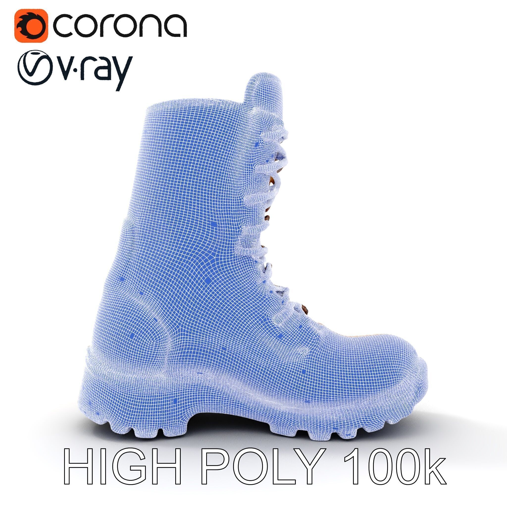 Durable Hiking Boot Model Pack Versatile Outdoor Footwear Low-poly 3D model_29