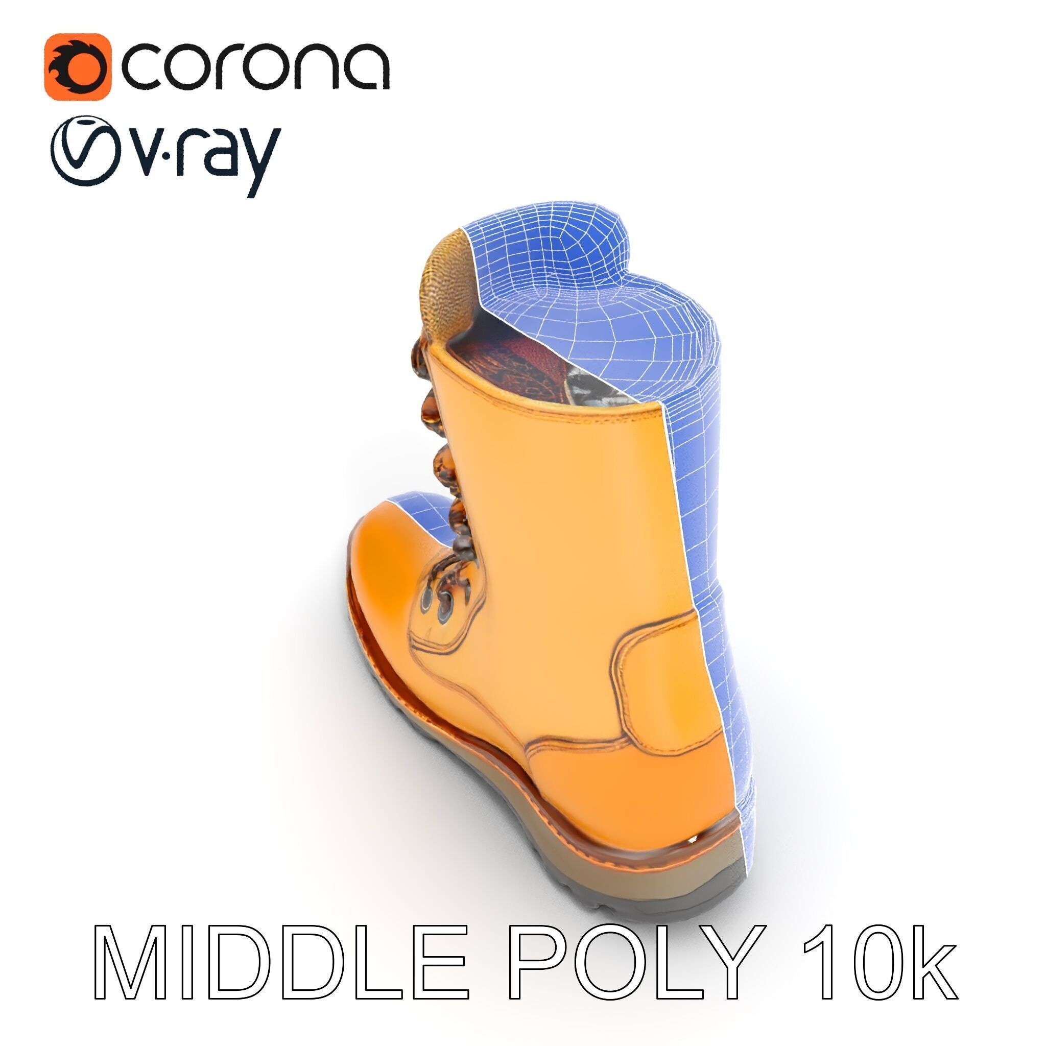 Durable Hiking Boot Model Pack Versatile Outdoor Footwear Low-poly 3D model_11