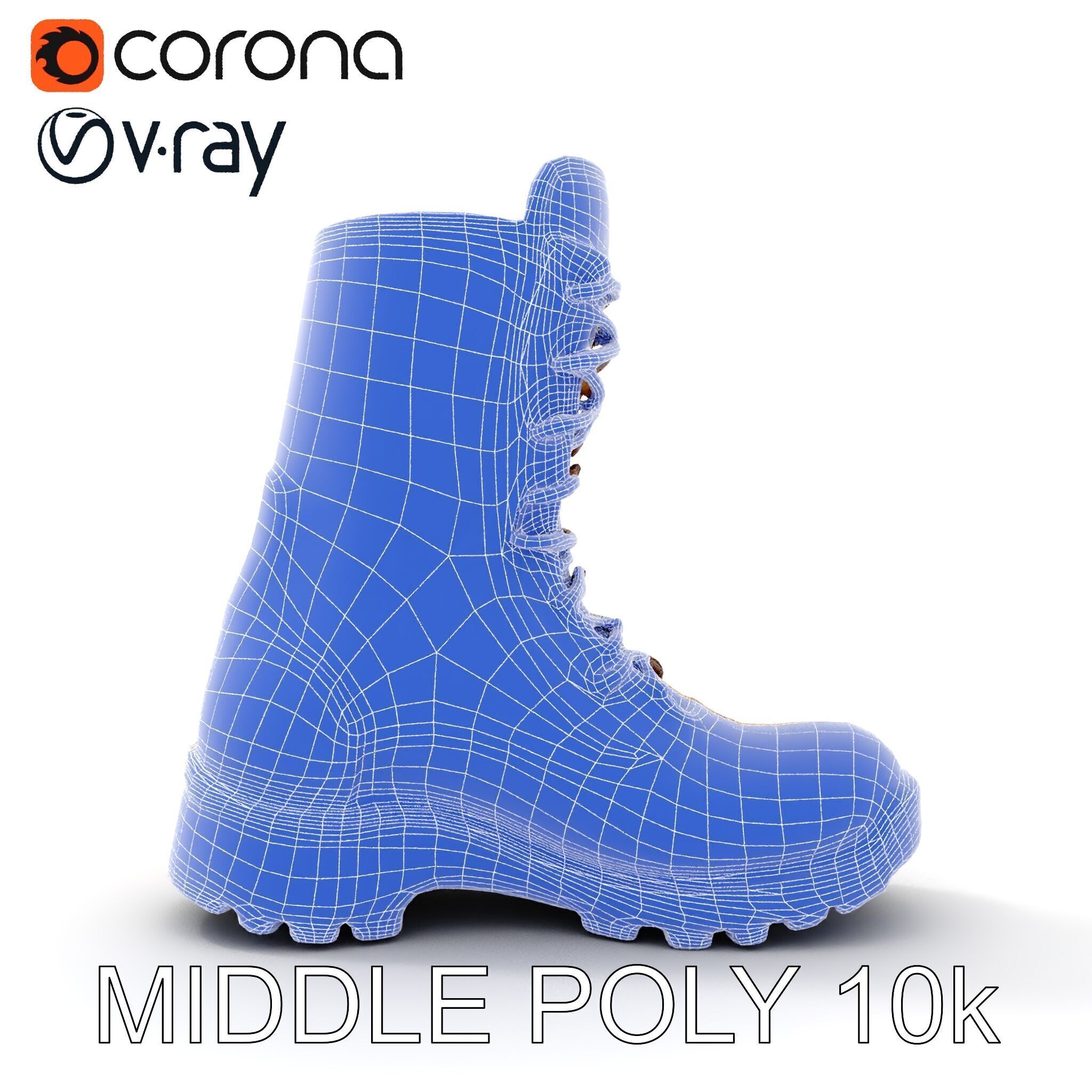 Durable Hiking Boot Model Pack Versatile Outdoor Footwear Low-poly 3D model_27