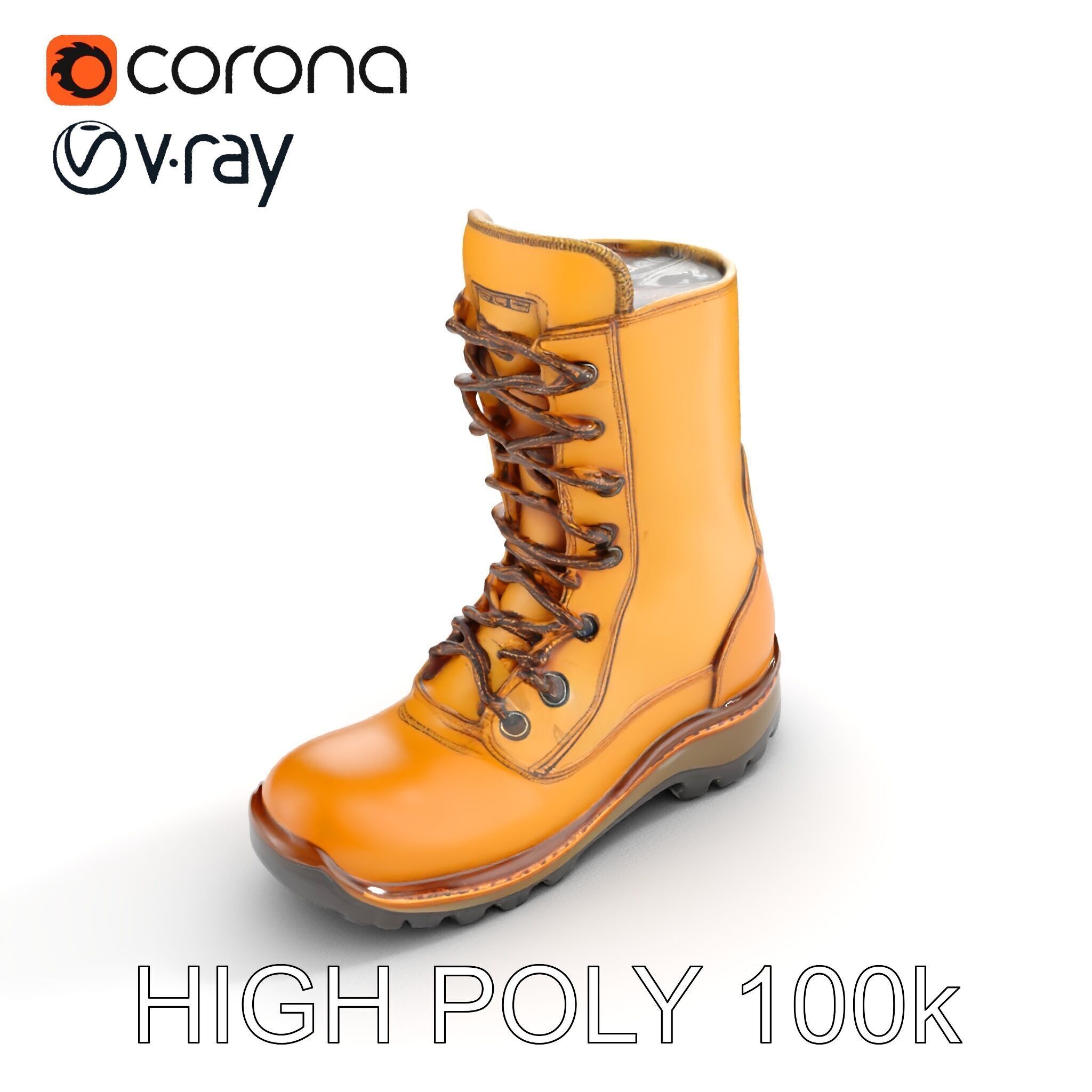 Durable Hiking Boot Model Pack Versatile Outdoor Footwear Low-poly 3D model_19