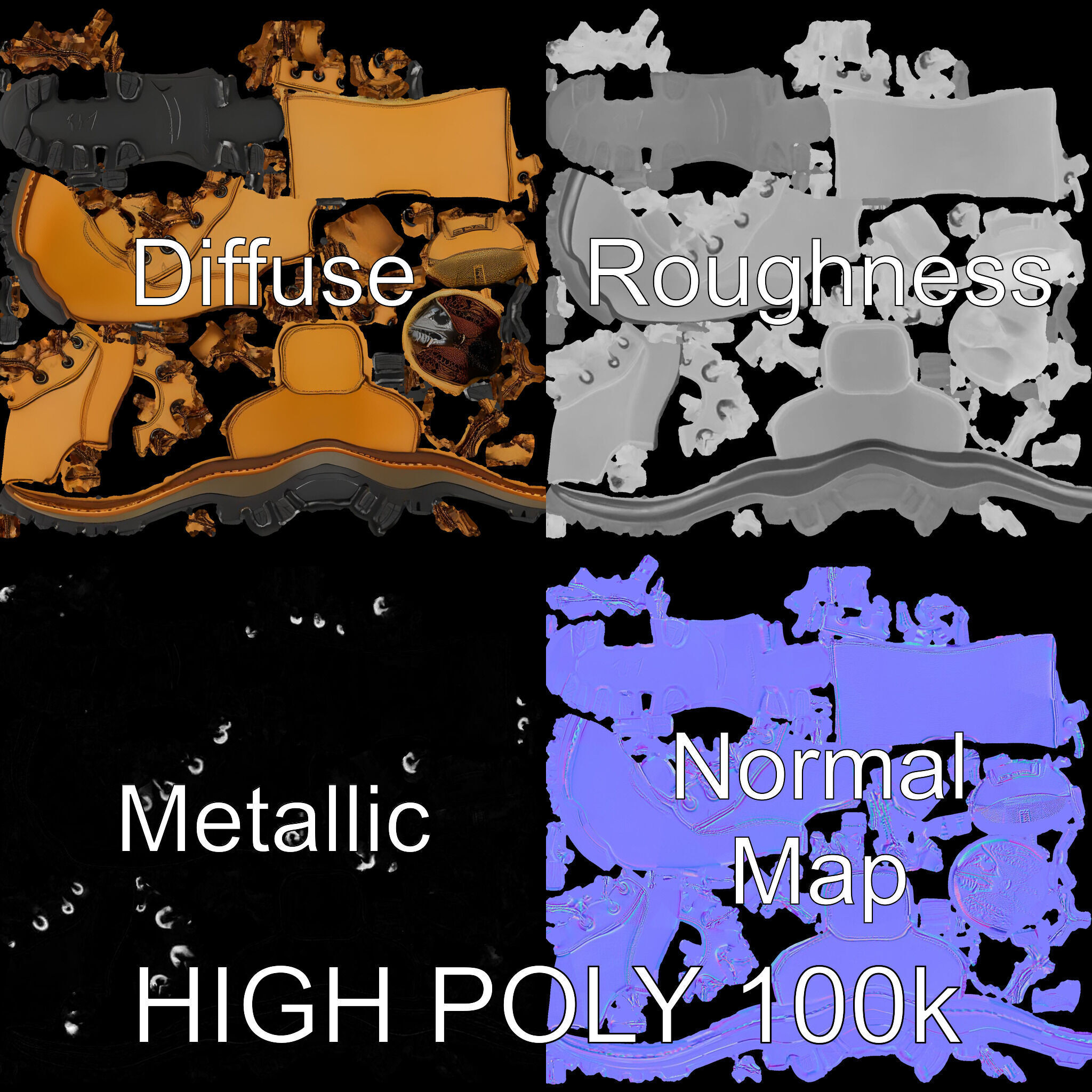 Durable Hiking Boot Model Pack Versatile Outdoor Footwear Low-poly 3D model_3