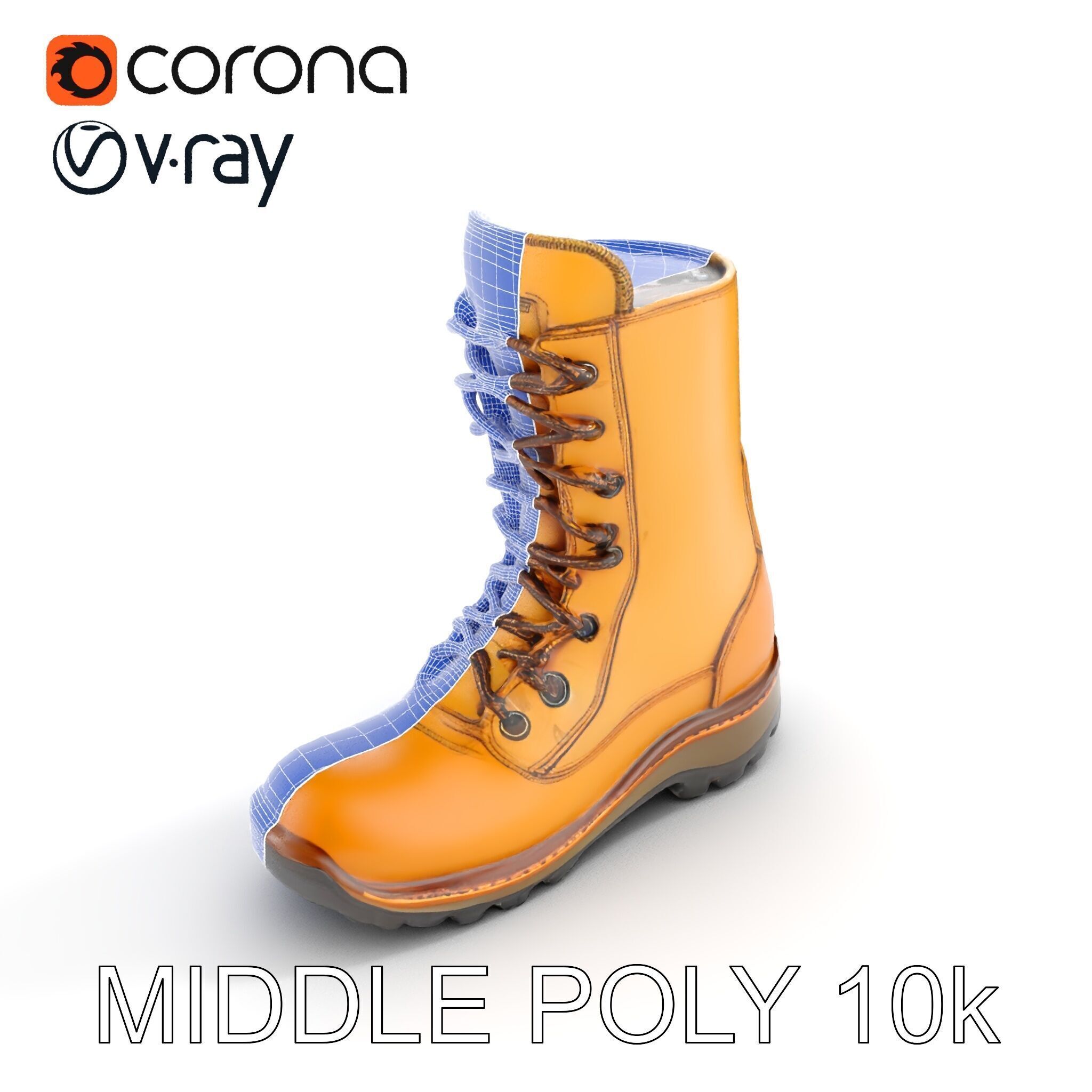 Durable Hiking Boot Model Pack Versatile Outdoor Footwear Low-poly 3D model_20