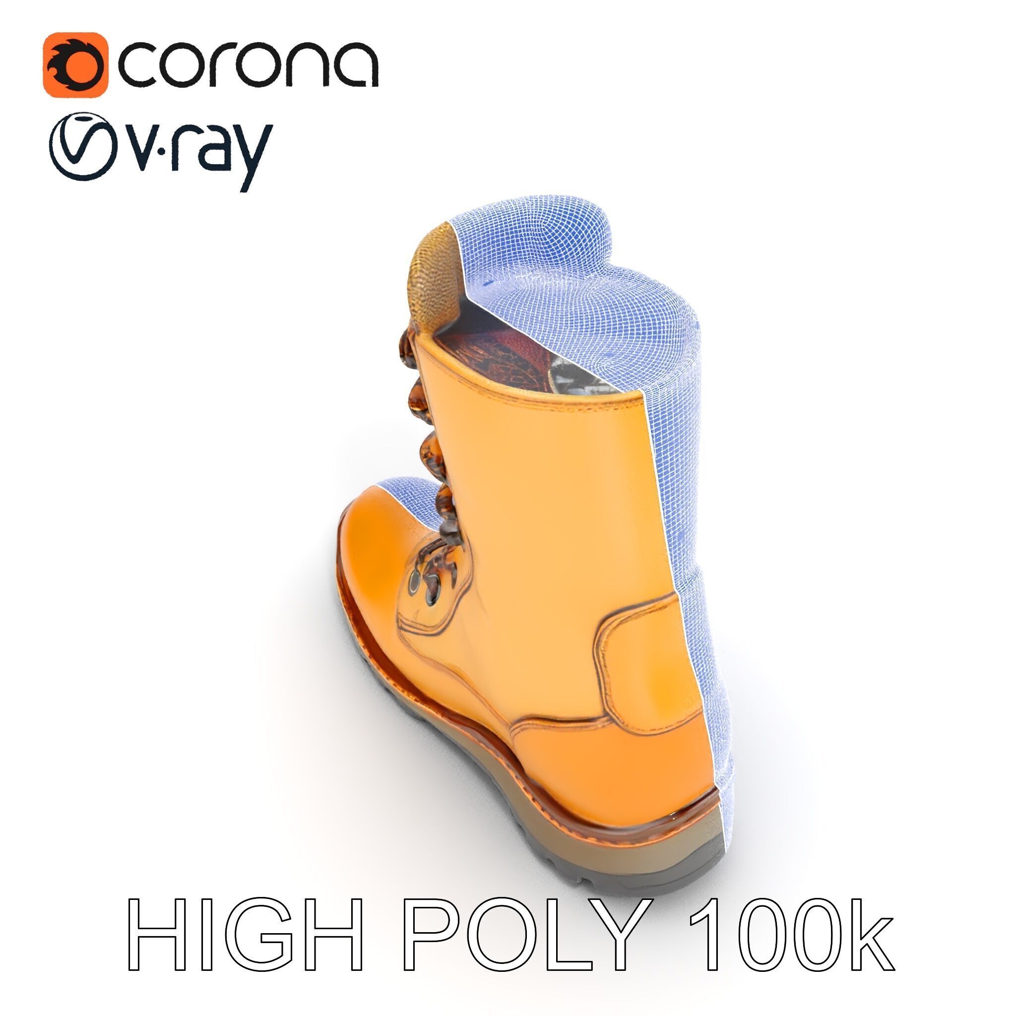 Durable Hiking Boot Model Pack Versatile Outdoor Footwear Low-poly 3D model_26