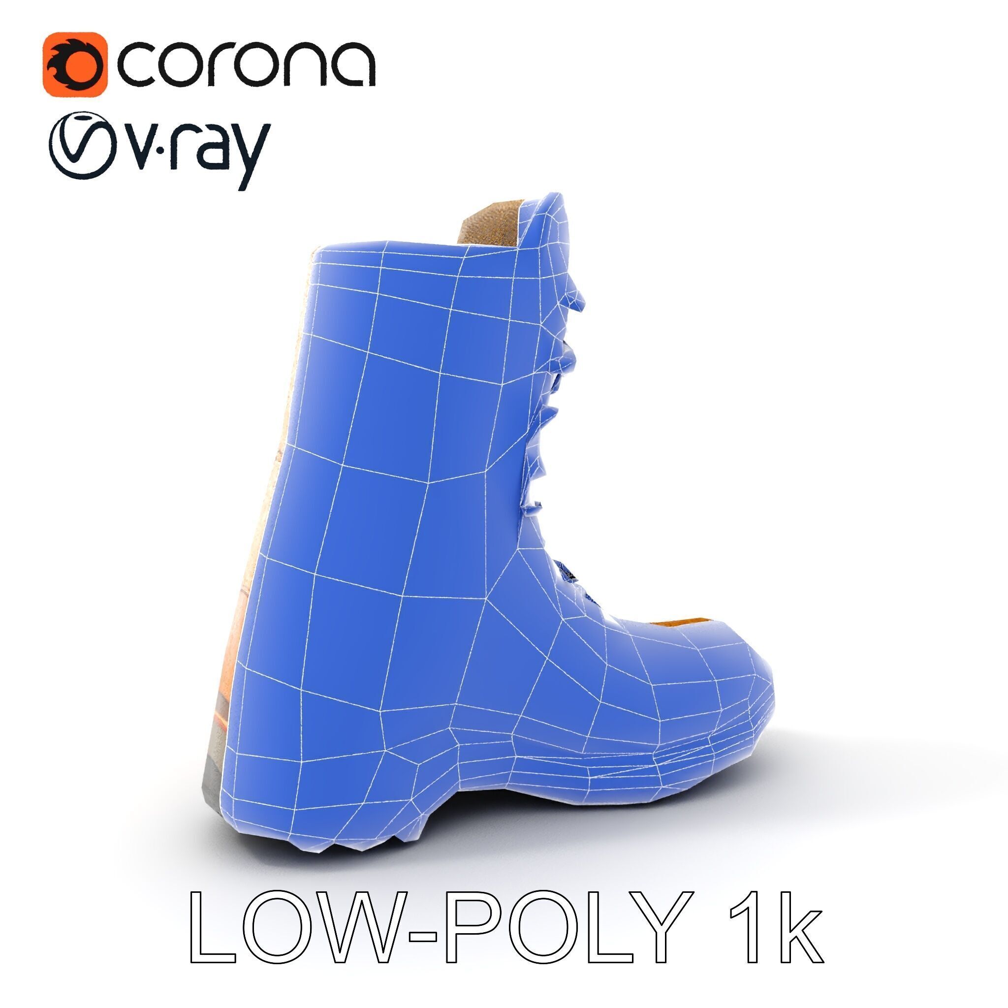 Durable Hiking Boot Model Pack Versatile Outdoor Footwear Low-poly 3D model_9